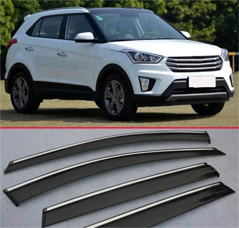 Für Hyundai Für Ix25 2014 2015 2016 Fenster Windabweiser Visor Regen/Sonnenschutz Vent Auto Zubehör Seitenfensterabweiser von DFOF G