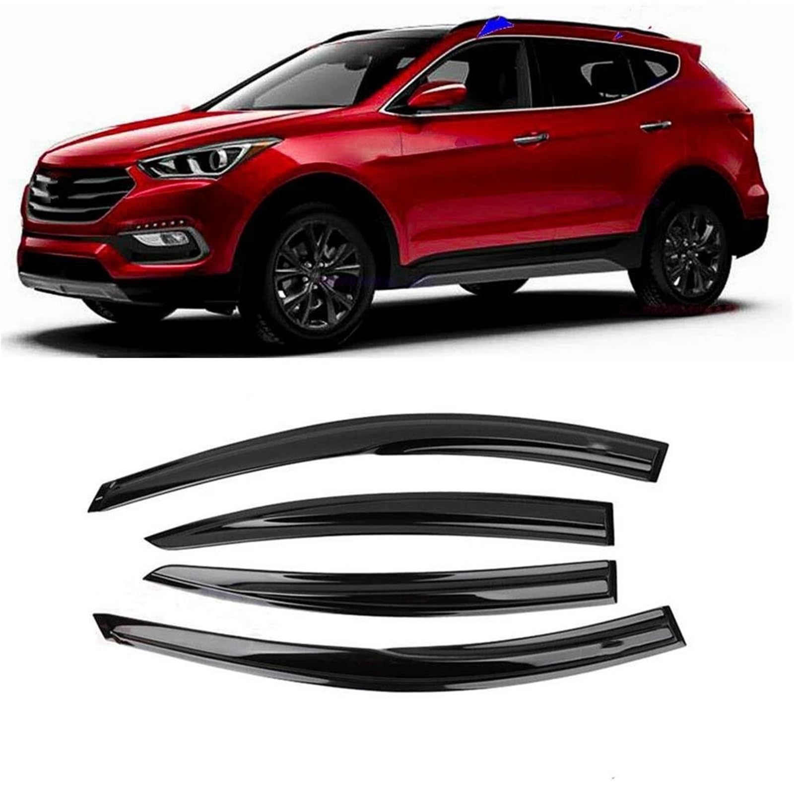 Für Hyundai Für Santa Für Fe 2009-2018 Fenster Visier Regen Schutz Wetter Schild Wind Slim Trim Markise Seitenfensterabweiser Für Hyundai Für Santa Für Fe 2009-2018 Fenster Visier Regen Schutz Wetter Schild Wind Slim Trim Markise Seitenfensterabweiser von DFOF G