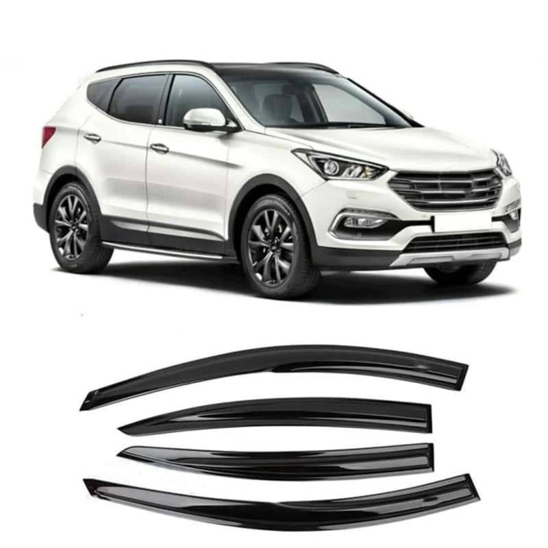 Für Hyundai Für Santa Für Fe 2009-2018 Fenster Visier Sonne Regen Schutz Markisen Shelter Klebstoff Abdeckung Trim Seitenfensterabweiser von DFOF G