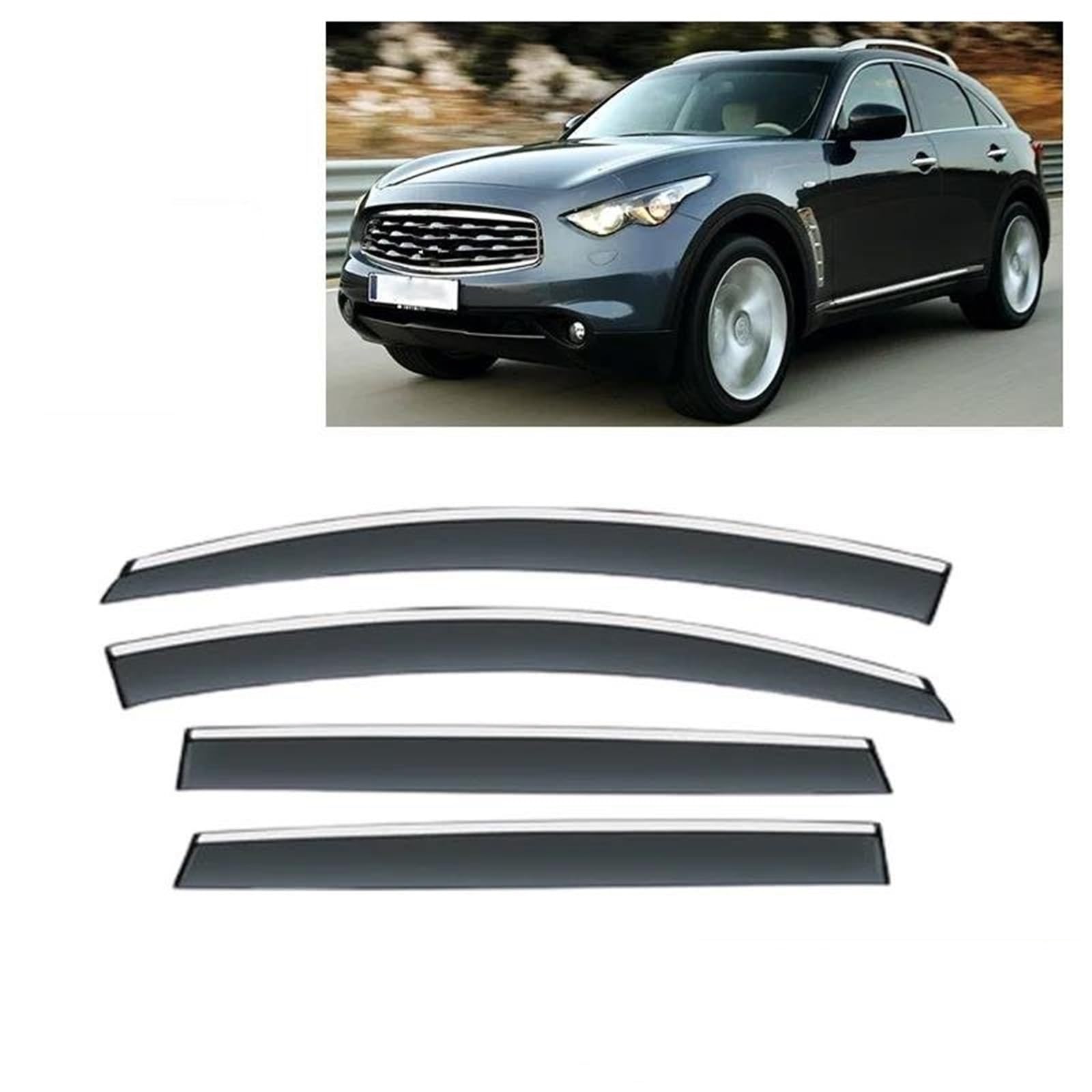 Für Infiniti Für FX35 FX37 2009-2013 Fenster Visiere Regen Schutz Abdeckung Markise Schild Vent Guard Shade Seitenfensterabweiser von DFOF G