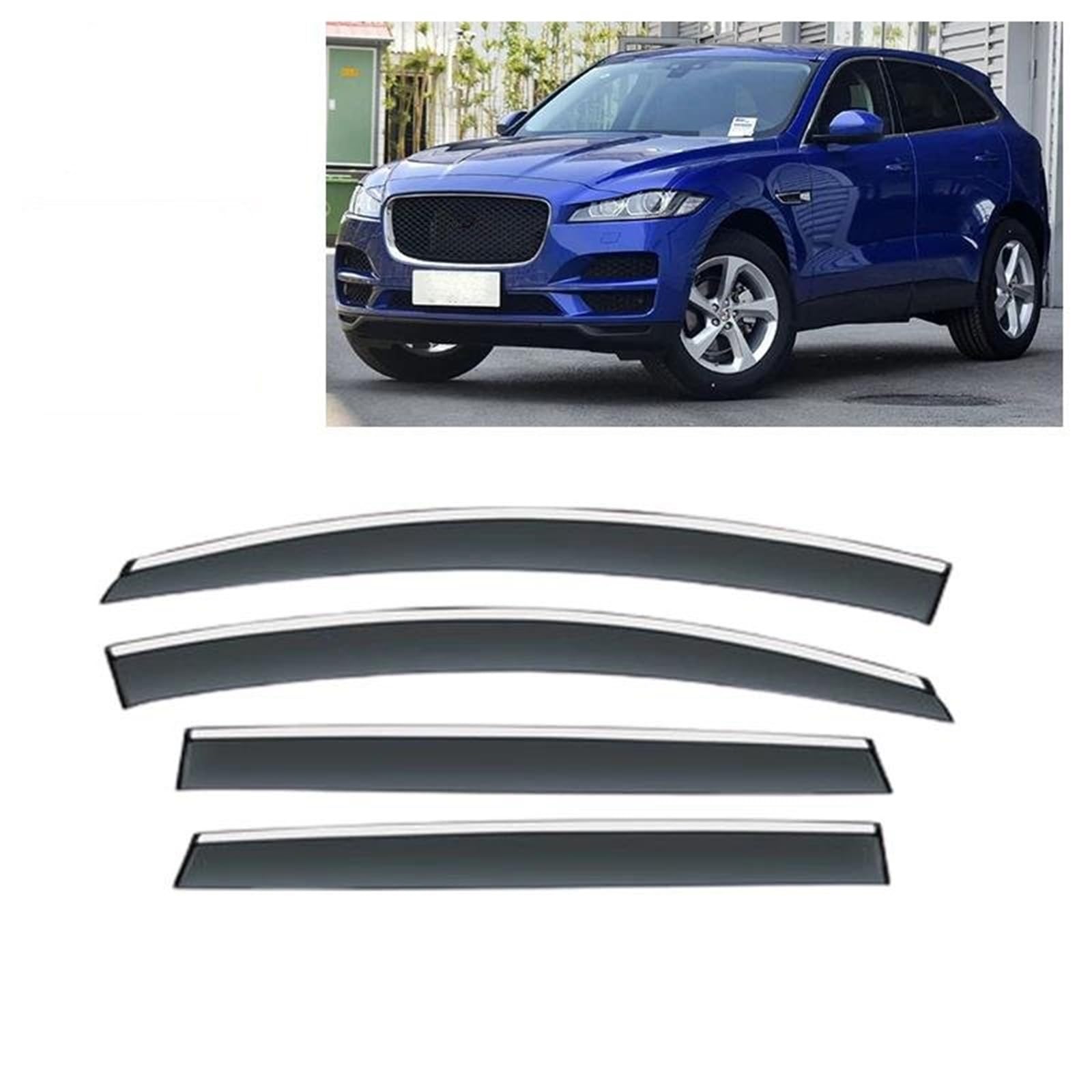Für Jaguar Für F-PACE 2016-2022 Fenster Visiere Regen Guard Regen Abdeckung Markise Schild Vent Guard Shade Seitenfensterabweiser von DFOF G