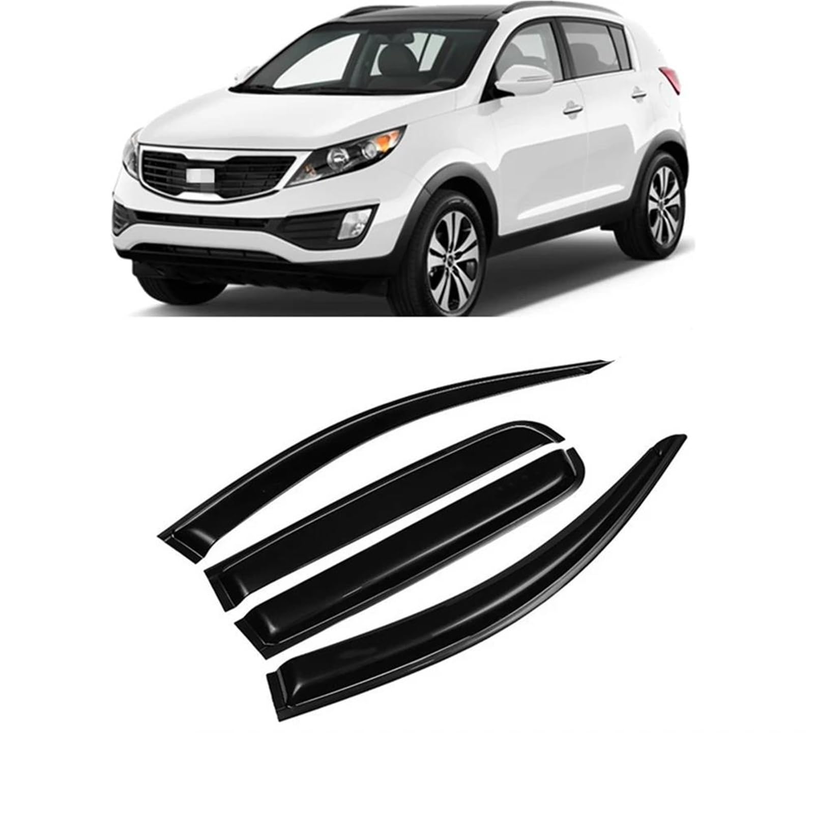 Für Kia Für Sportage 2011-2016 Auto Seite Fenster Visier Deflektor Für Regen Guard Shield Markisen Shelter Seitenfensterabweiser Für Kia Für Sportage 2011-2016 Auto Seite Fenster Visier Deflektor Für Regen Guard Shield Markisen Shelter Seitenfensterabweiser von DFOF G