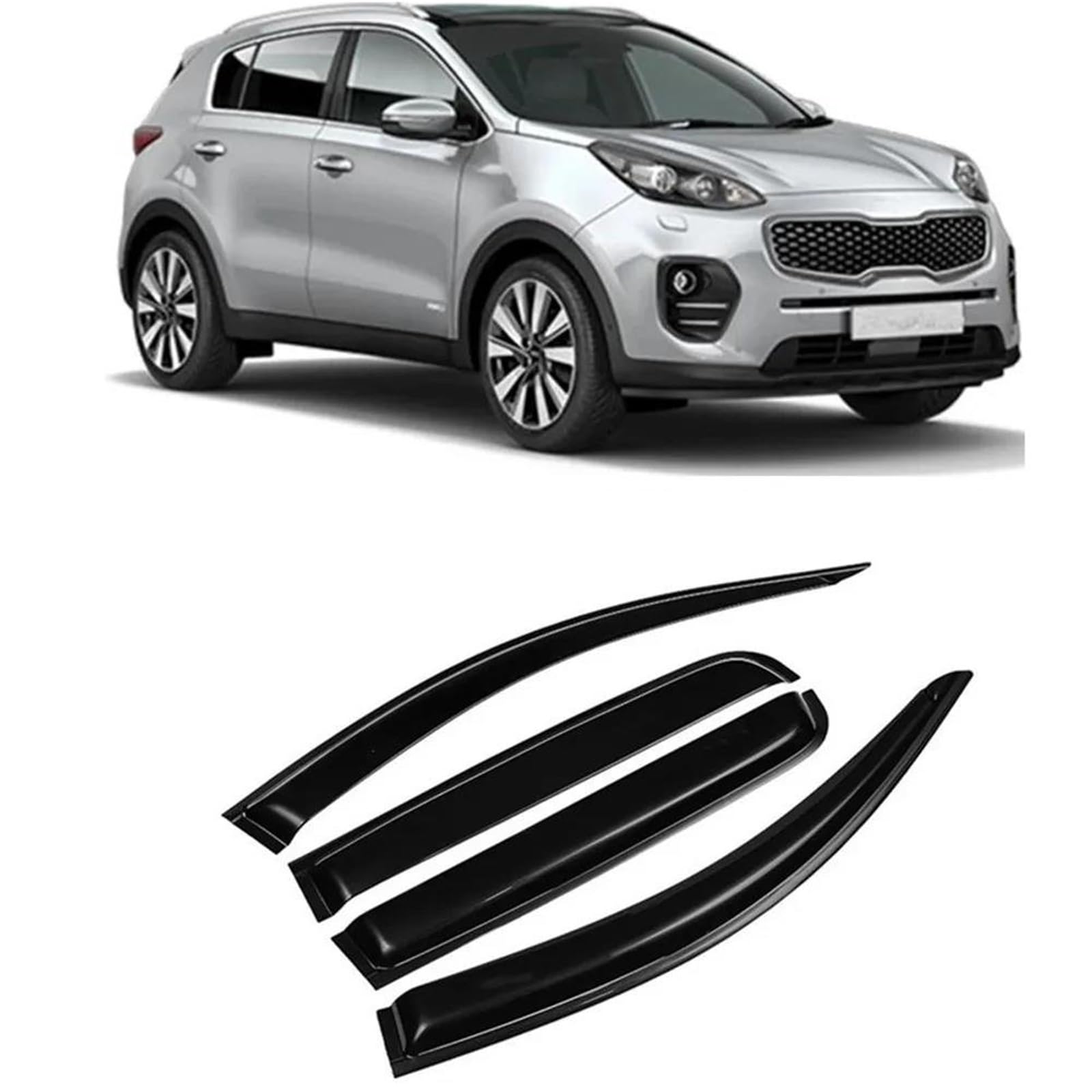 Für Kia Für Sportage KX5 2017-2021 Fenster Visier Wind Regen Sonne Rauch Vent Schatten Markise Shelter Abdeckung Seitenfensterabweiser von DFOF G