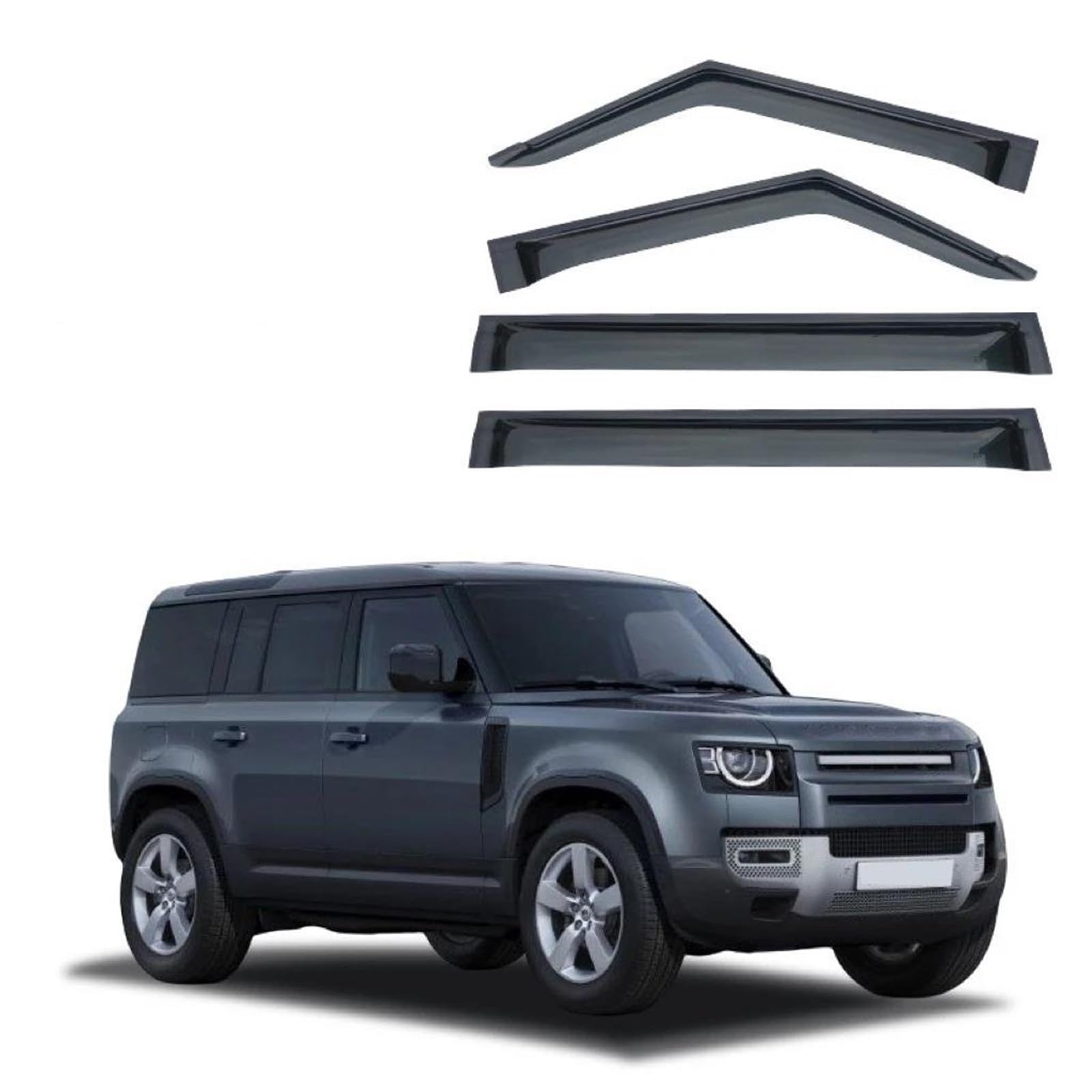 Für Land Für Rover Für Defender 110 2020-2023 Auto Außen Fenster Visiere Regen Sonnenblende Schutz Abdeckung ABS Seitenfensterabweiser von DFOF G