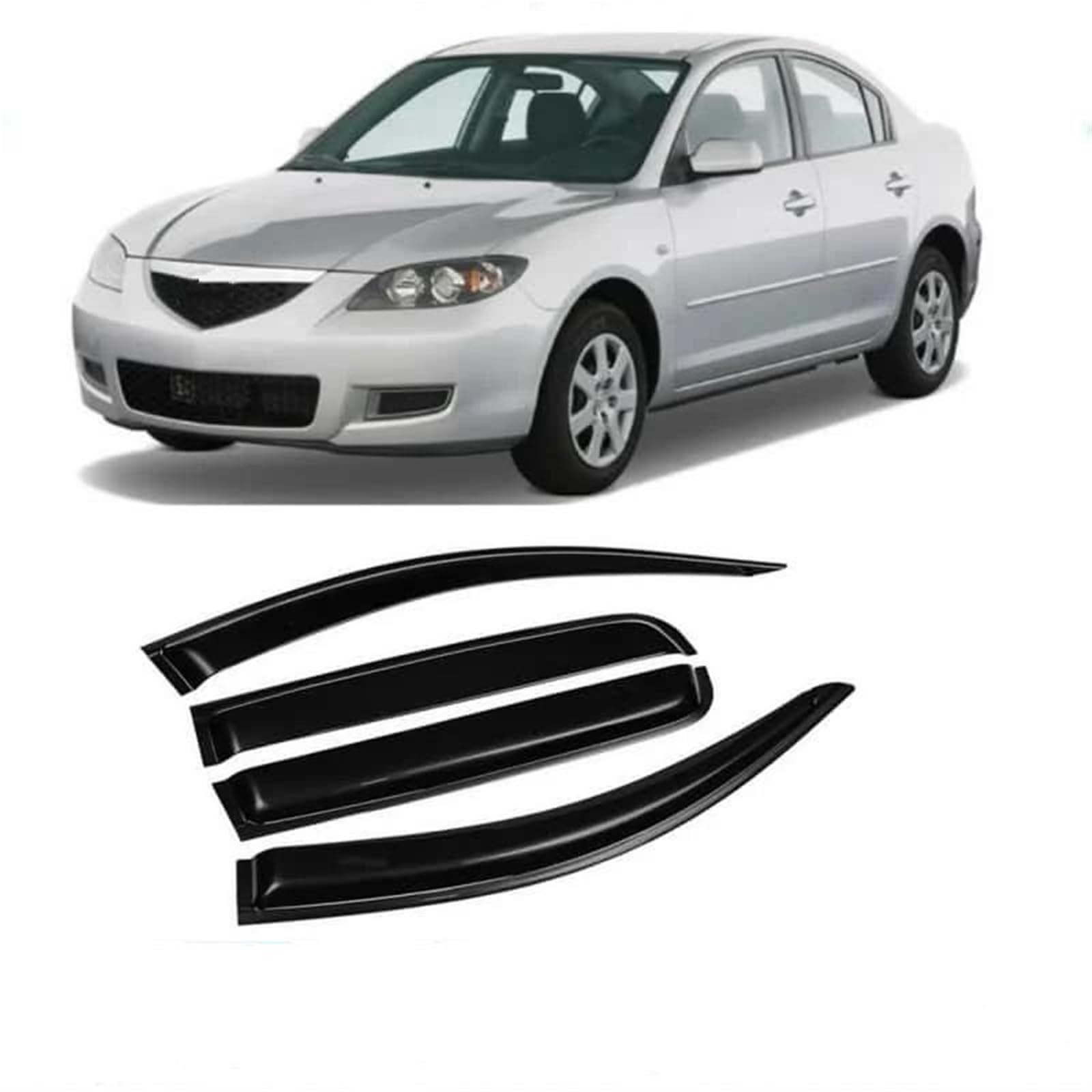 Für Mazda 3 2006-2011 Limousine Auto Tür Fenster Visier Regen Sonnenschutz Deflektor Trim Schatten Markise Shelter Seitenfensterabweiser Für Mazda 3 2006-2011 Limousine Auto Tür Fenster Visier Regen Sonnenschutz Deflektor Trim Schatten Markise Shelter Seitenfensterabweiser von DFOF G