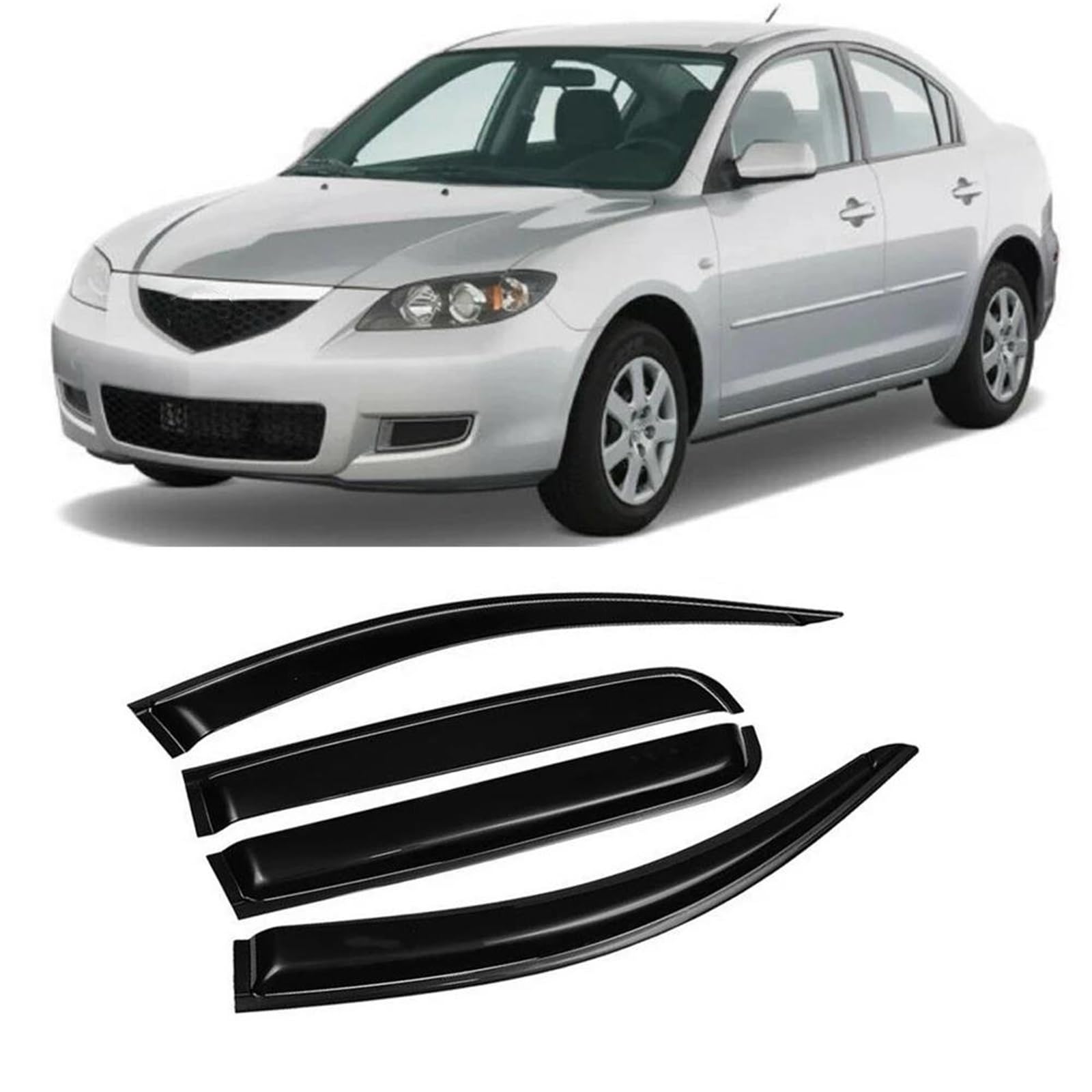 Für Mazda 3 2006-2011 Limousine Autos Fenster Visiere Regen Sonnenschutz Vent Windabweiser Schlanke Zierleiste Seitenfensterabweiser Für Mazda 3 2006-2011 Limousine Autos Fenster Visiere Regen Sonnenschutz Vent Windabweiser Schlanke Zierleiste Seitenfensterabweiser von DFOF G