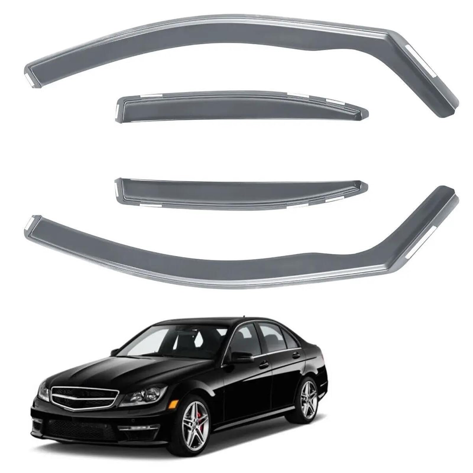 Für Mercedes Für Benz Für C-Klasse Für W204 4-Türer-Limousine 2007–2014. Windabweiser Getönt Seitenfensterabweiser Für Mercedes Für Benz Für C-Klasse Für W204 4-Türer-Limousine 2007–2014. Windabweiser Getönt Seitenfensterabweiser von DFOF G