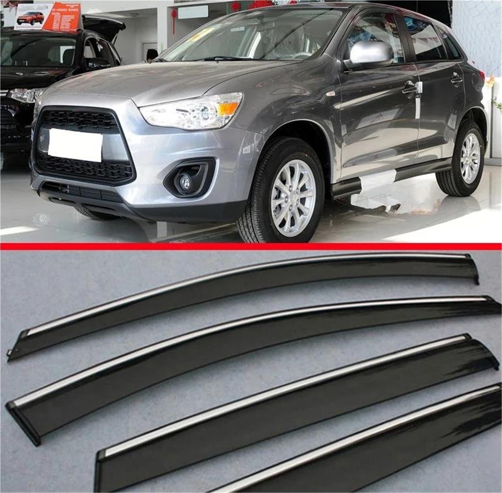 Für Mitsubishi Für ASX 2010-2015 Fenster Windabweiser Visier Regen/Sonnenschutz Vent Auto Zubehör Aufkleber Seitenfensterabweiser Für Mitsubishi Für ASX 2010-2015 Fenster Windabweiser Visier Regen/Sonnenschutz Vent Auto Zubehör Aufkleber Seitenfensterabweiser von DFOF G