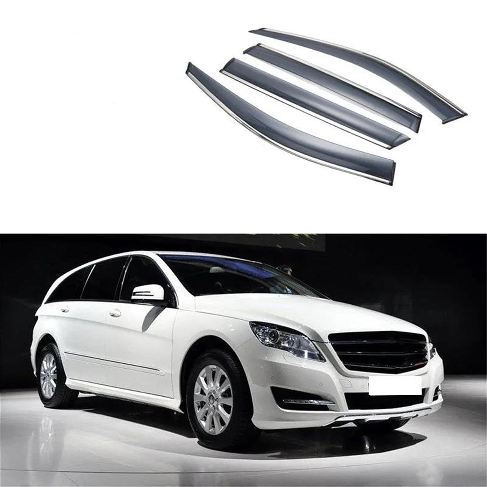 Für R-Klasse W251 R300L R350L R500L Auto Regen Schild Deflektoren Markise Trim Abdeckung Außen Auto-Styling Seitenfensterabweiser Für R-Klasse W251 R300L R350L R500L Auto Regen Schild Deflektoren Markise Trim Abdeckung Außen Auto-Styling Seitenfensterabweiser von DFOF G