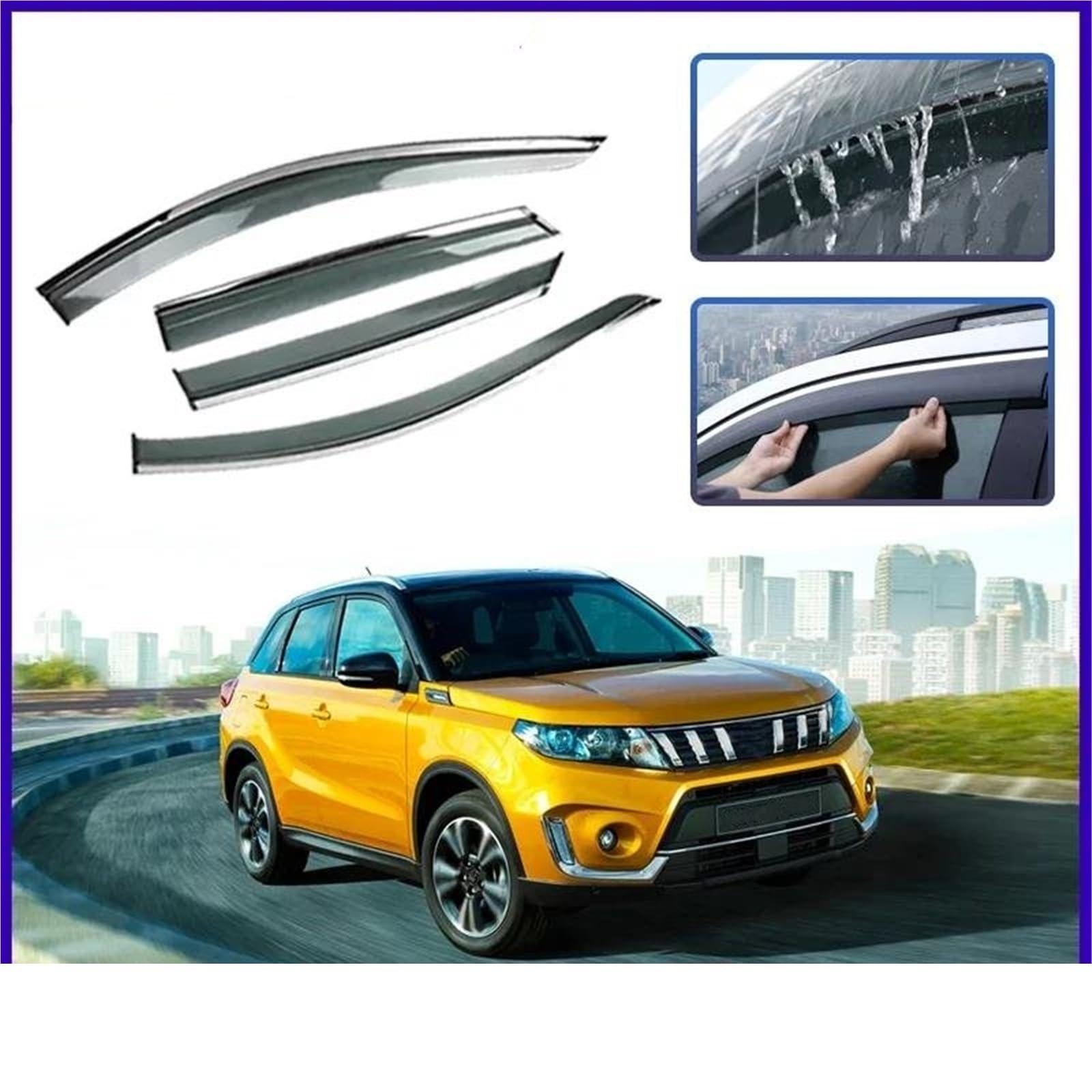 Für Suzuki Für Vitara LY MK4 2016~2023 Für Escudo Seite Fenster Visier Wasserdicht Regen Augenbraue Deflektor Seitenfensterabweiser Für Suzuki Für Vitara LY MK4 2016~2023 Für Escudo Seite Fenster Visier Wasserdicht Regen Augenbraue Deflektor Seitenfensterabweiser von DFOF G