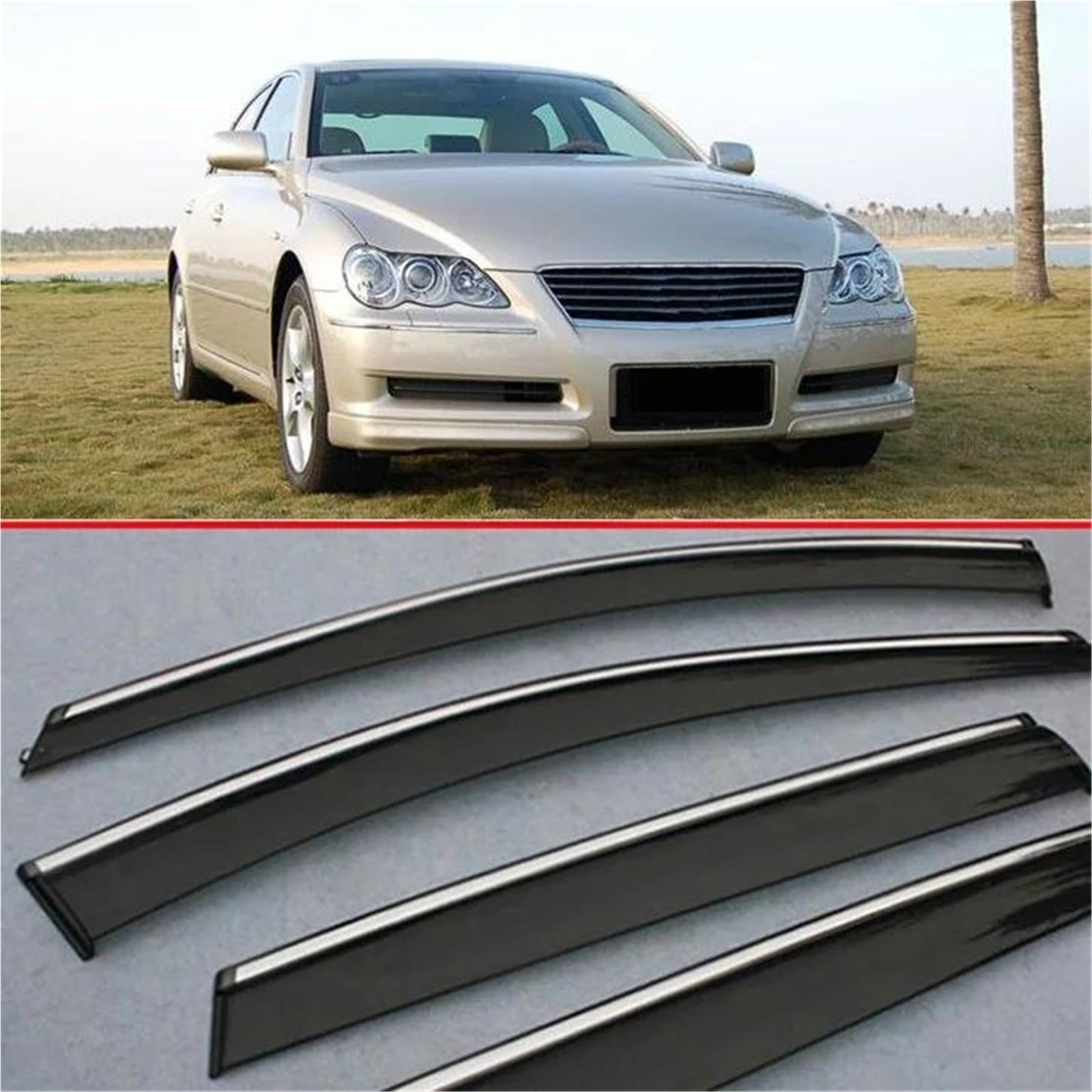 Für Toyota Für Mark-x 2007-2009 Fenster Windabweiser Visier Regen/Sonnenschutz Vent Auto Zubehör Seitenfensterabweiser Für Toyota Für Mark-x 2007-2009 Fenster Windabweiser Visier Regen/Sonnenschutz Vent Auto Zubehör Seitenfensterabweiser von DFOF G