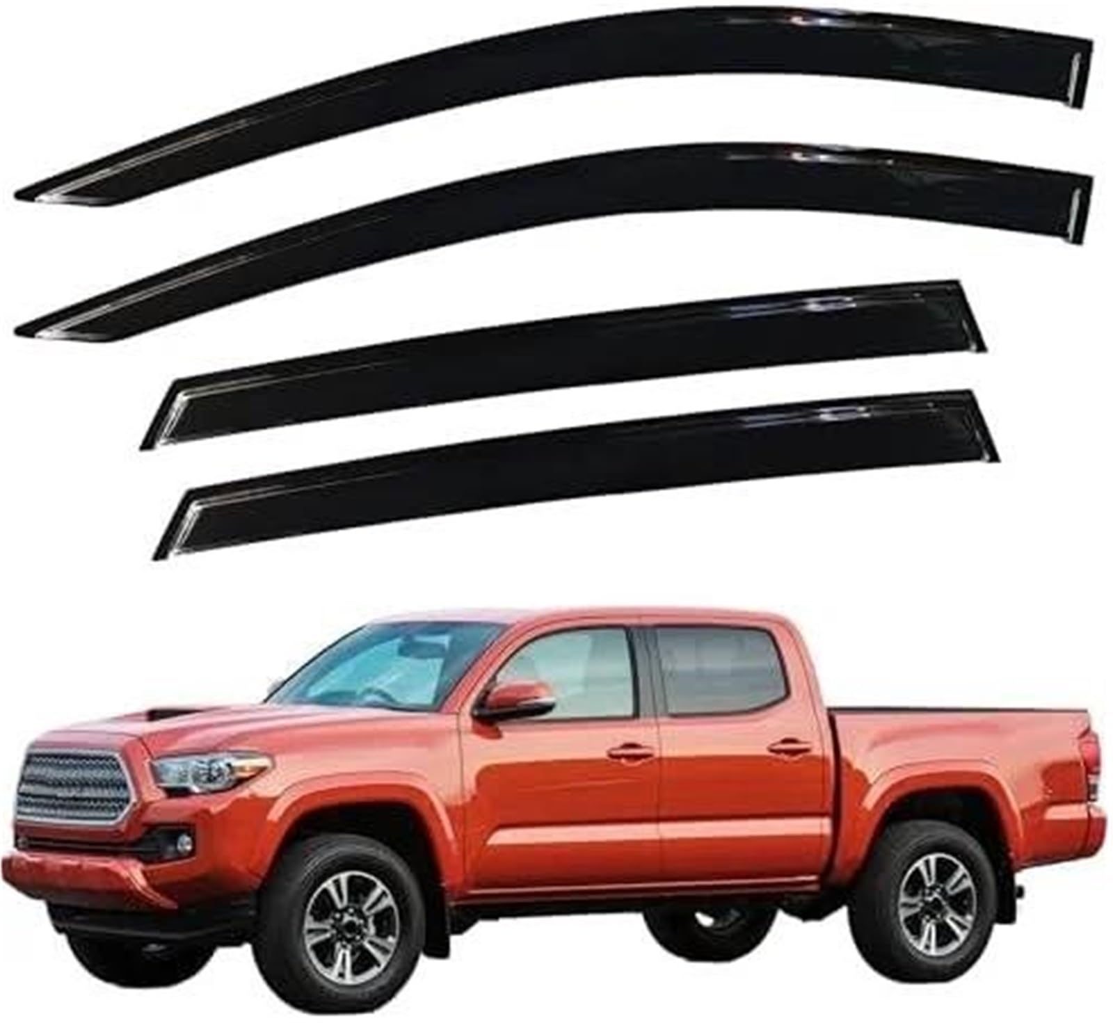 Für Toyota Für Tacoma Für Hilux 2024 Auto Seite Fenster Windabweiser Vent Visiere Außen Sonne Wind Regen Seitenfensterabweiser von DFOF G