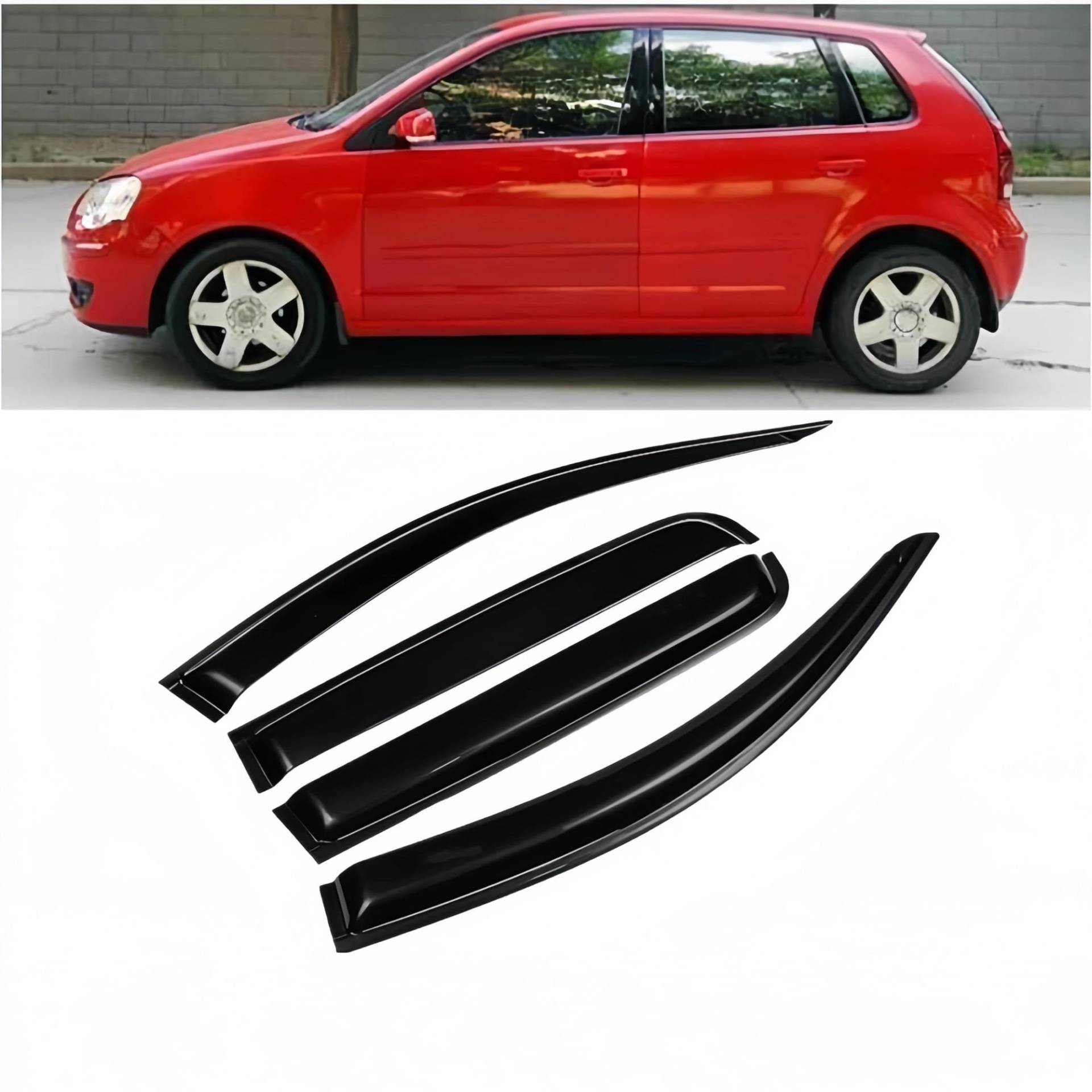 Für VW Für Polo 2002-2010 Auto Fenster Visier Regen Deflektor Schutz Markise Unterstände Klebstoff Abdeckung Trim Seitenfensterabweiser Für VW Für Polo 2002-2010 Auto Fenster Visier Regen Deflektor Schutz Markise Unterstände Klebstoff Abdeckung Trim Seitenfensterabweiser von DFOF G