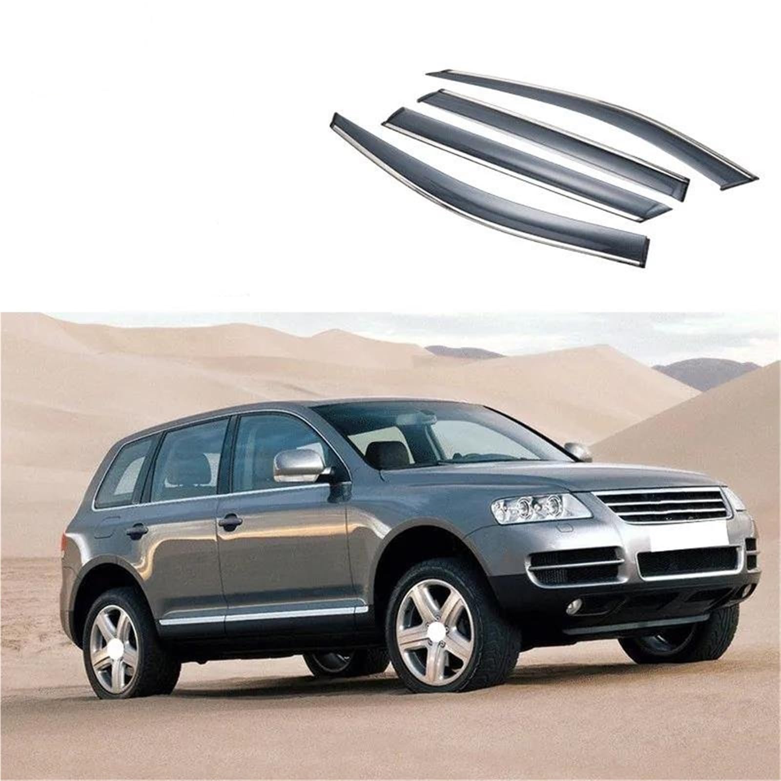 Für VW Für Touareg 2006-2010 Fenster Visier Auto Regen Schild Deflektoren Markise Trim Abdeckung Außen Seitenfensterabweiser Für VW Für Touareg 2006-2010 Fenster Visier Auto Regen Schild Deflektoren Markise Trim Abdeckung Außen Seitenfensterabweiser von DFOF G