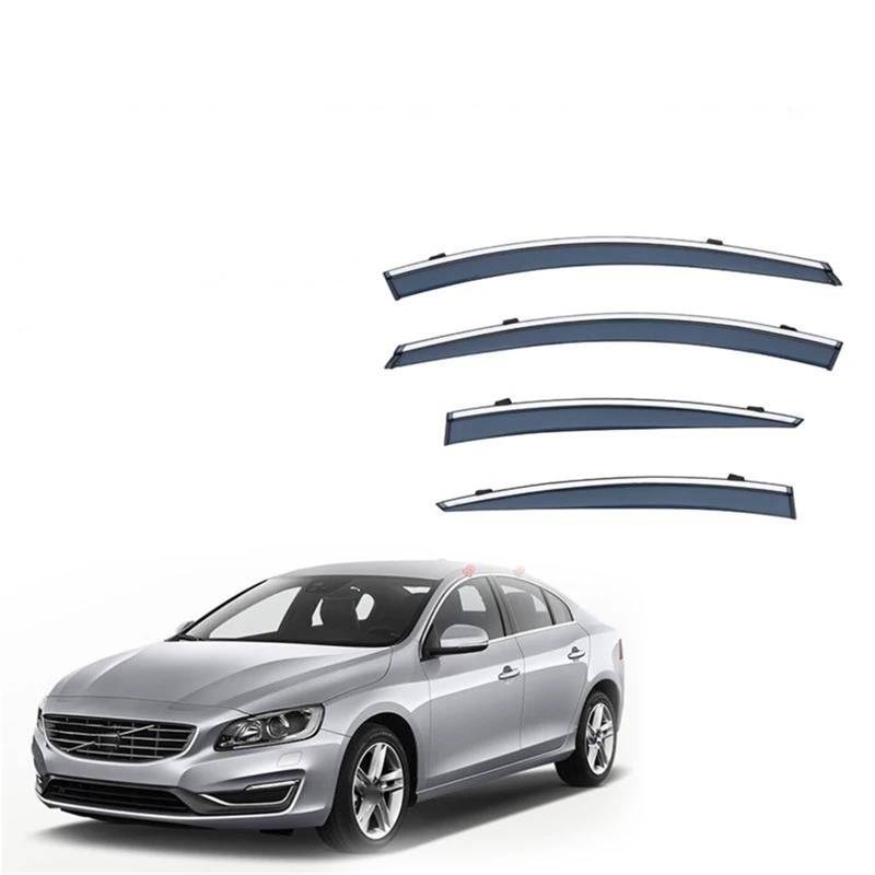 Für Volvo Für S60 2011-2019 Auto Fenster Trim Unterstände Vent Shades Sonne Regen Schutz Deflektor Abdeckung Schild Seitenfensterabweiser von DFOF G
