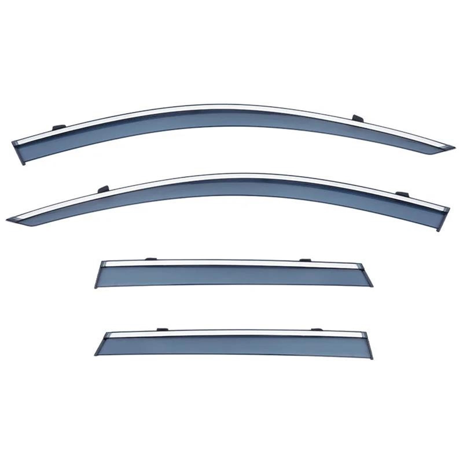 Für Volvo Für V90 2018-2022 Fenster Visor Vent Shades Ventvisor Windabweiser Visiere Regenschutz Shades Seitenfensterabweiser(PS Plating) von DFOF G