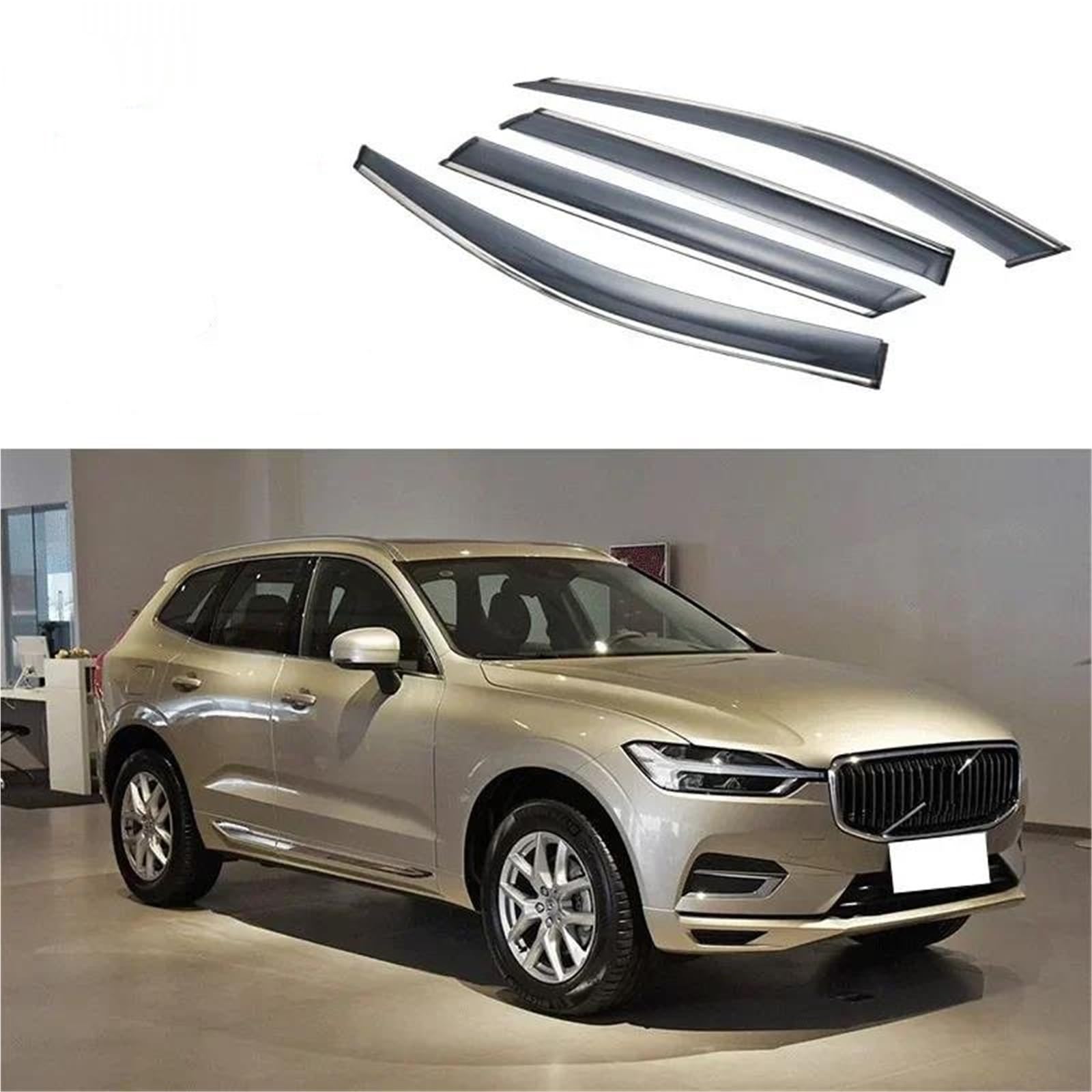 Für Volvo Für XC60 2018-2020 Fenster Visier Auto Regen Schild Deflektoren Markise Trim Abdeckung Außen Auto-Styling Seitenfensterabweiser von DFOF G