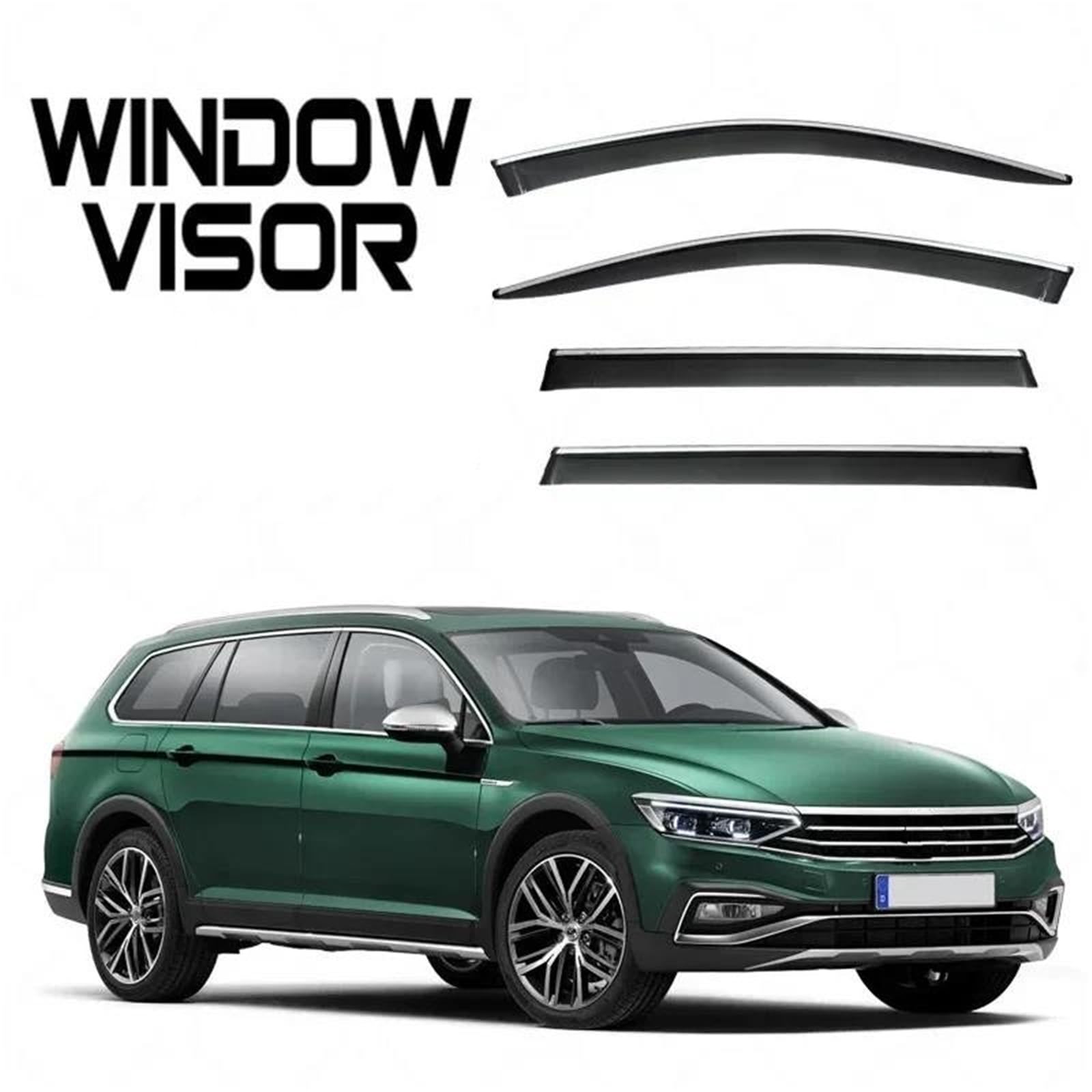Regenbekleidung Fenster Sonnenblende Sonne Regen Rauch Fenster Wind Für VW Für Passat Alltrack B8 Fensterverkleidung Seitenfensterabweiser(Clear) von DFOF G