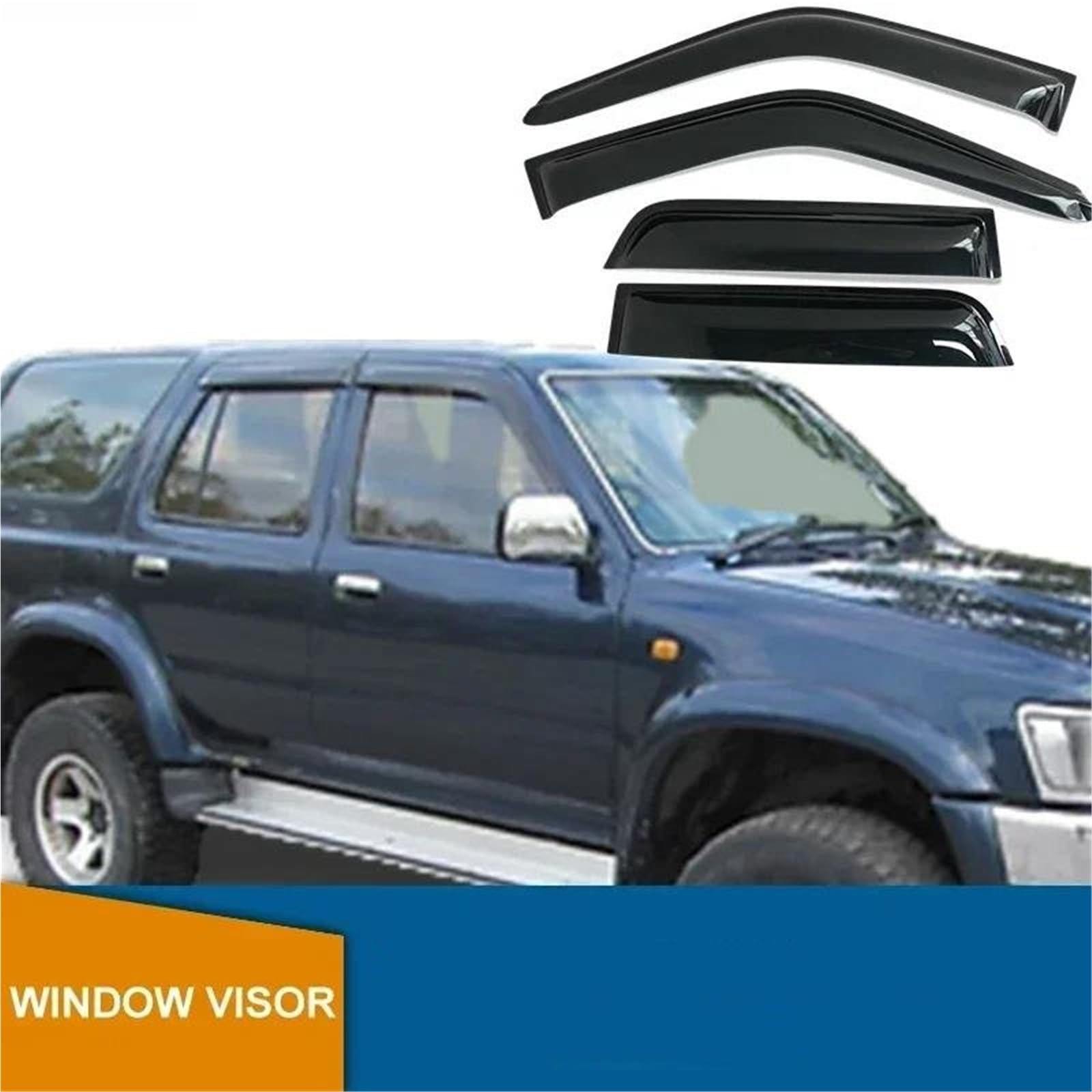 Seitenfenster-Deflektoren Für Toyota Für Hilux Für Surf 1990–1995 Schwarze Fenstervisiere Sonnenschutz Regenschutz Seitenfensterabweiser Seitenfenster-Deflektoren Für Toyota Für Hilux Für Surf 1990–1995 Schwarze Fenstervisiere Sonnenschutz Regenschutz Seitenfensterabweiser von DFOF G