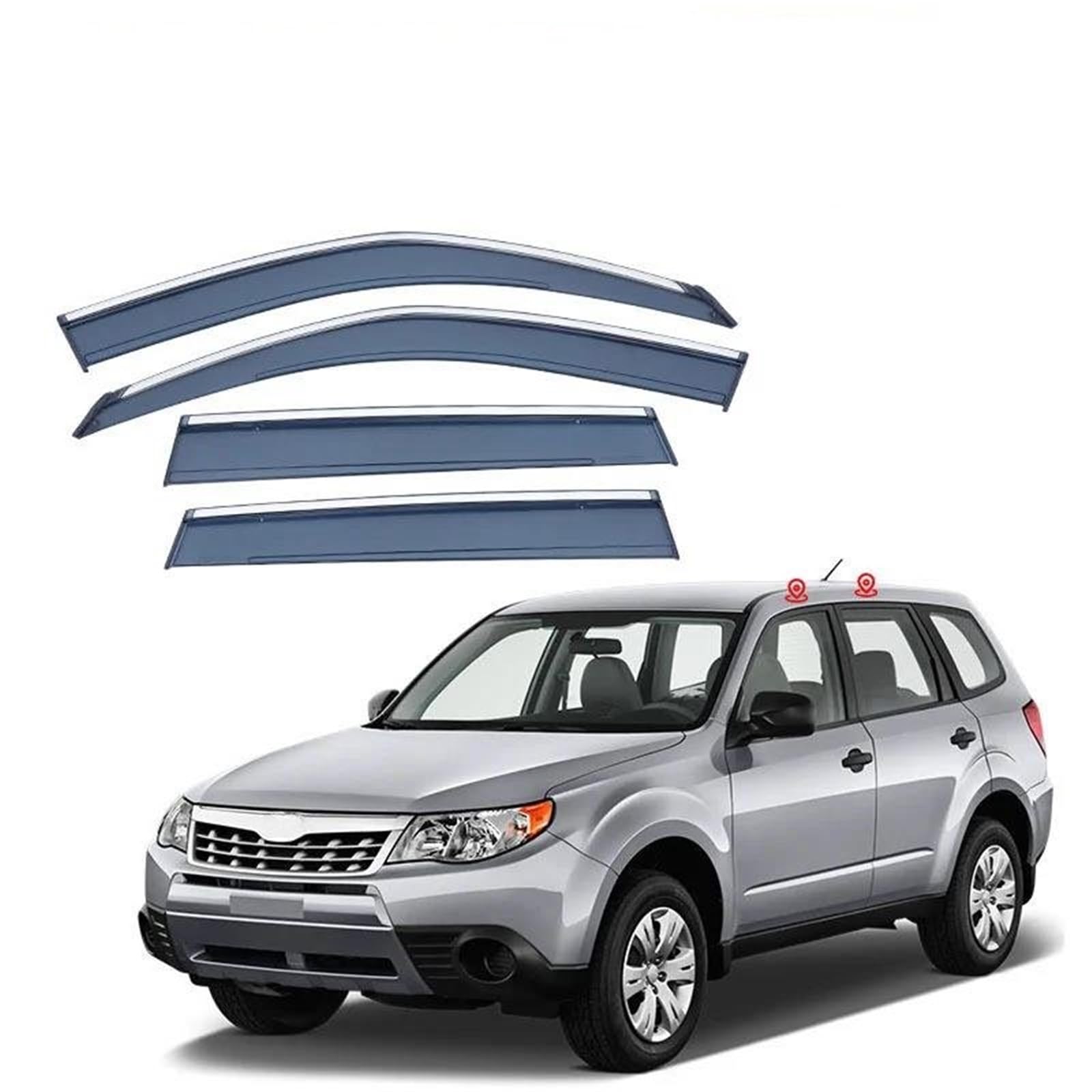 Tür Visier Für Subaru Für Forester SH 2009-2012 Auto Fenster Visor Vent Wind Visiere Regen Schutz Shades Visier Seitenfensterabweiser(PS Plating) von DFOF G
