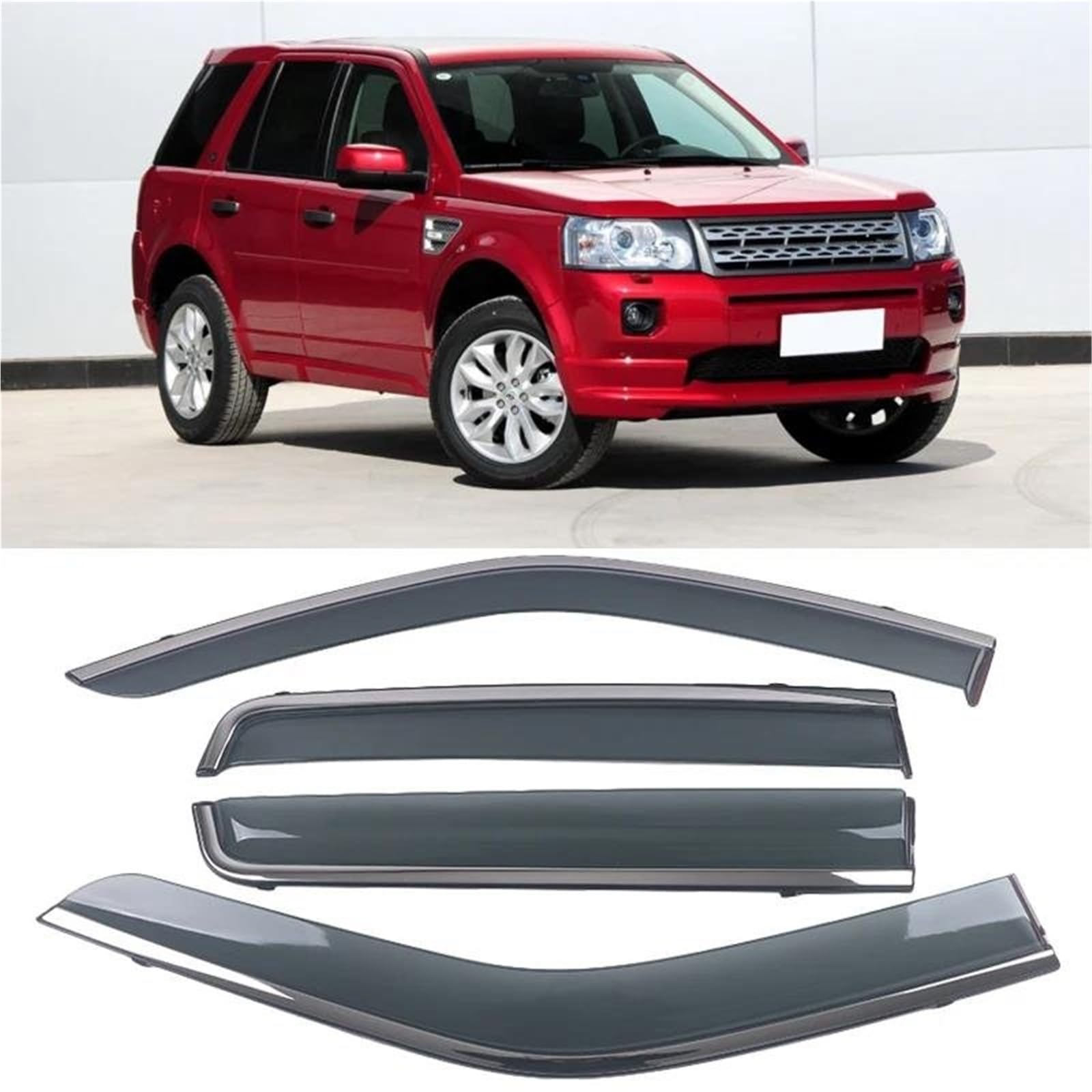 Wind Visier Für Land Für Rover Für Freelander 2 II 2007-2014 Seite Fenster Air Guard Gegen Schnee Sonne Regen Seitenfensterabweiser von DFOF G