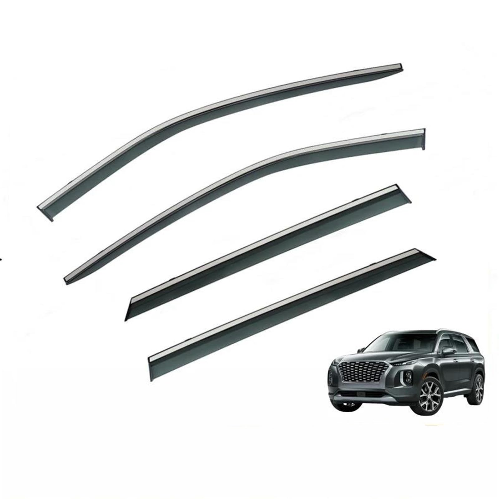 Windabweiser-Regenschutz Für Hyundai Für Palisade 2020–2024 Seitenfenster-Visier-Schild-Abdeckung 4-teiliges Set Seitenfensterabweiser von DFOF G