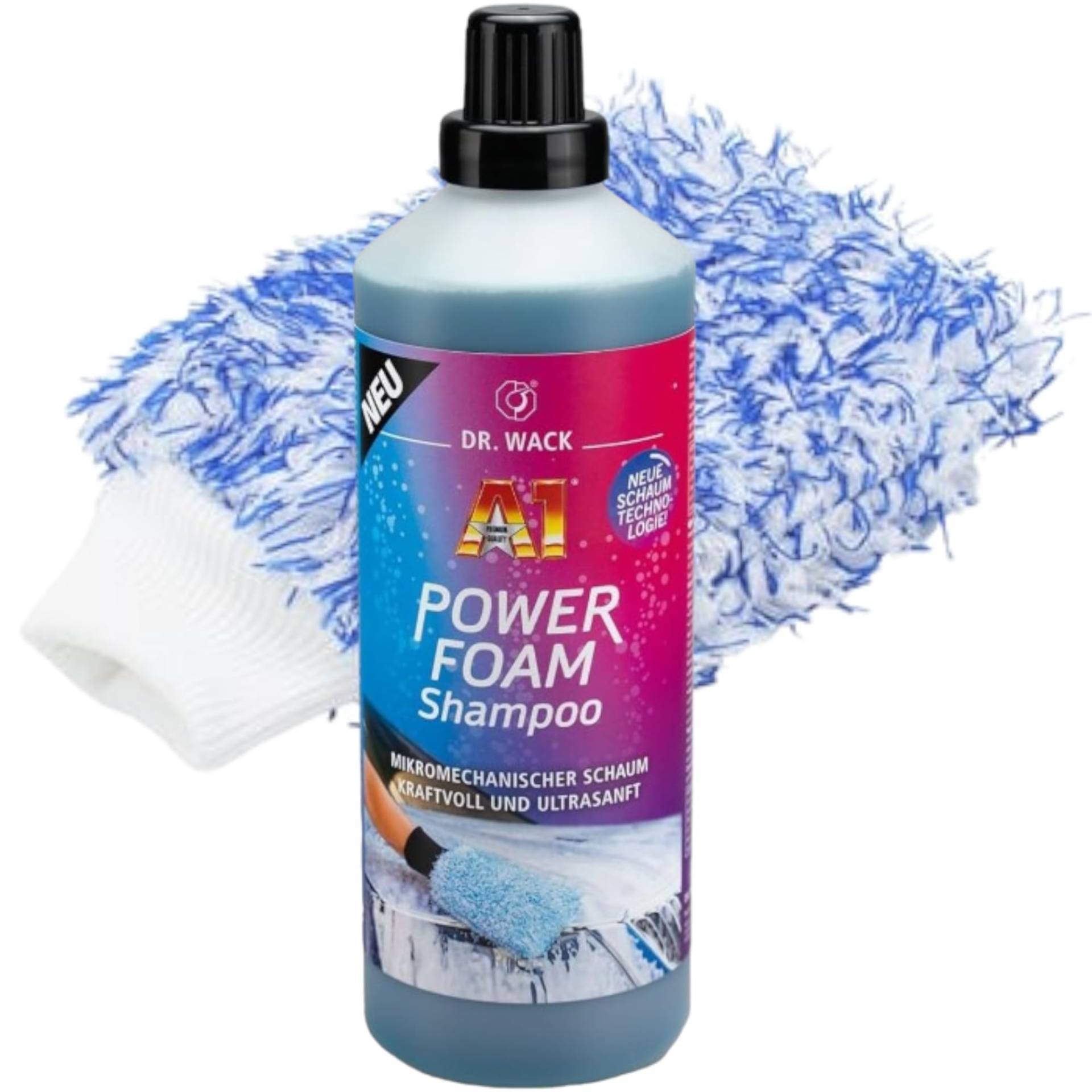 DFT Dr.Wack A1 Power Foam Shampoo 1L Microfaserwaschhandschuh blau/Weiss von DFT