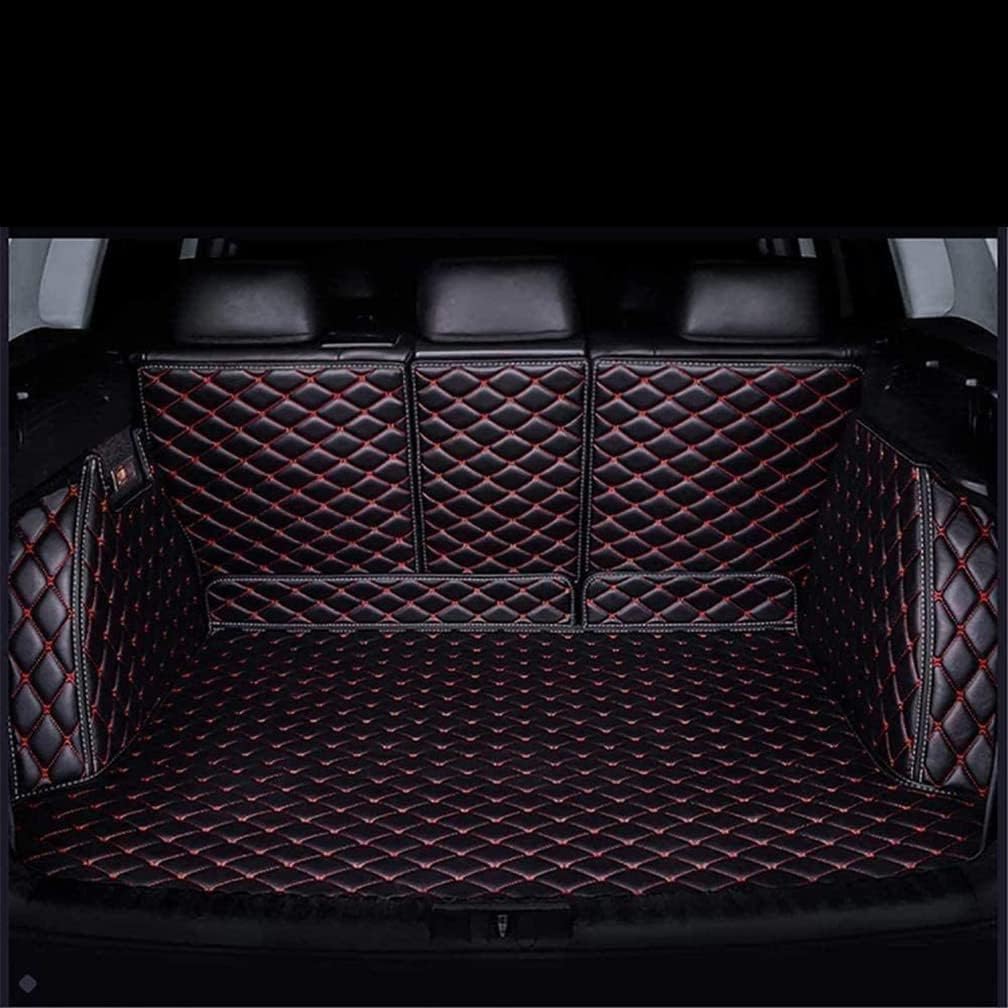 Auto VollstäNdige Einkreisung Kofferraummatte für VW T-ROC 2017-2023, Auto Leder Kofferraumwanne Wasserdicht Schutzmatte, Teppiche Zubehör,C/Black Red von DGCS