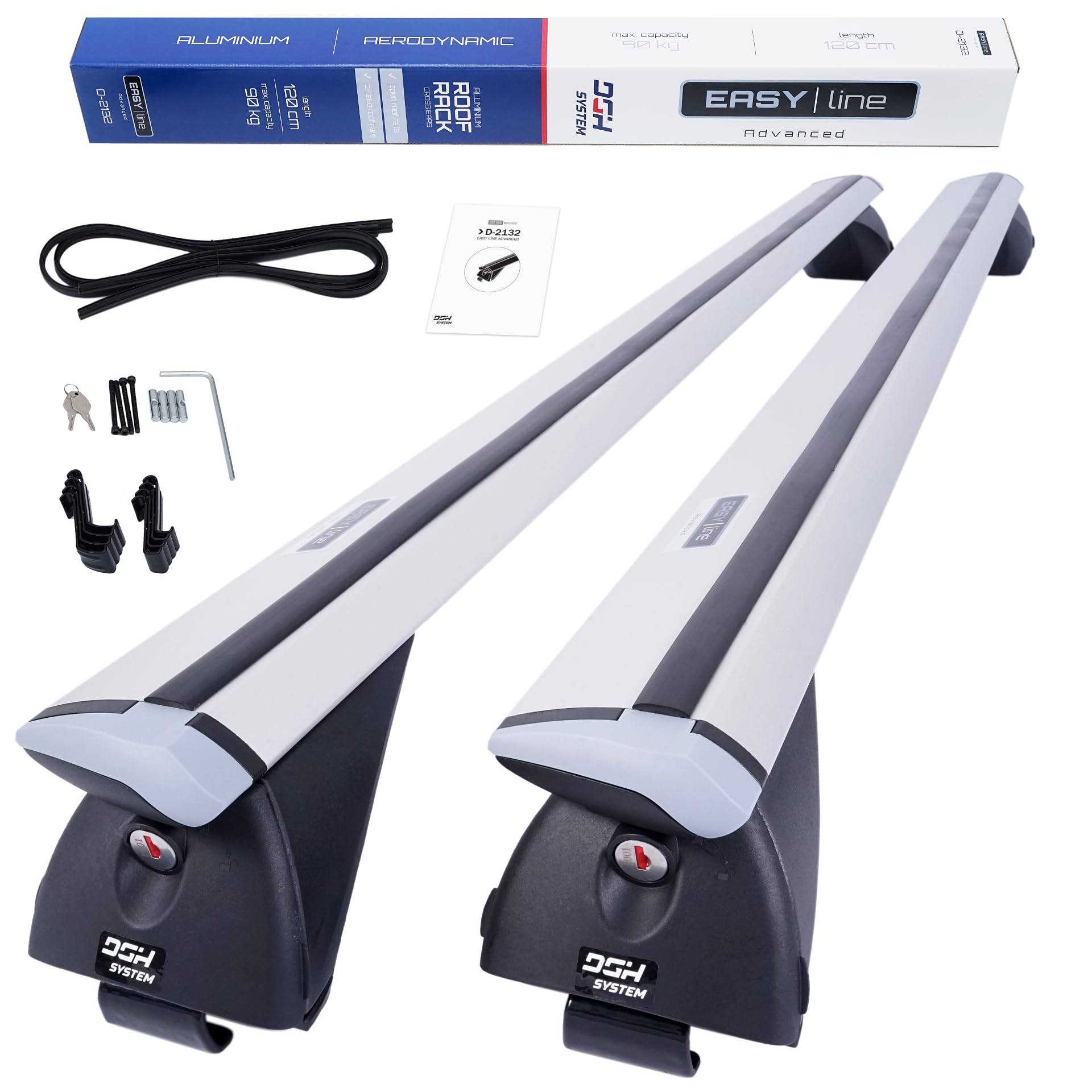 DGH SYSTEM Kompletter Aluminium-Dachträger Relingträger Easy Line Advanced 120 cm kompatibel mit BMW 2er F45 Active Tourer MPV 2014-2021 mit geschlossener Dachreling, abschließbar, Nutzlast 90 kg DGH SYSTEM Kompletter Aluminium-Dachträger Relingträger Easy Line Advanced 120 cm kompatibel mit BMW 2er F45 Active Tourer MPV 2014-2021 mit geschlossener Dachreling, abschließbar, Nutzlast 90 kg von DGH System