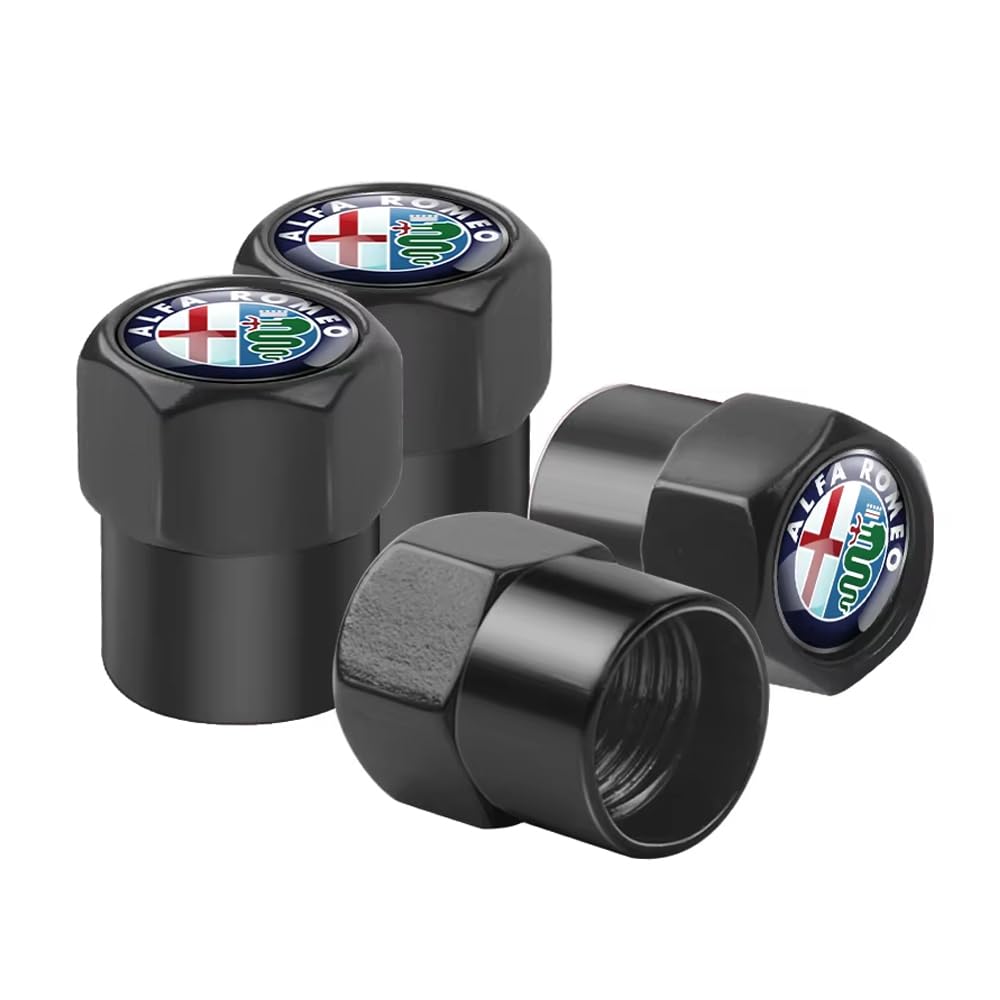 4 STK Reifenventilkappen für Alfa Romeo 159 147 156 164 166 Stelvio Giulietta MiTo Giulia, Alu Ventilabdeckung Korrosionsbeständig Auto Luftdichte Dichtung Staubschutz Kappen,A-Black 4 STK Reifenventilkappen für Alfa Romeo 159 147 156 164 166 Stelvio Giulietta MiTo Giulia, Alu Ventilabdeckung Korrosionsbeständig Auto Luftdichte Dichtung Staubschutz Kappen,A-Black von DGHJJ