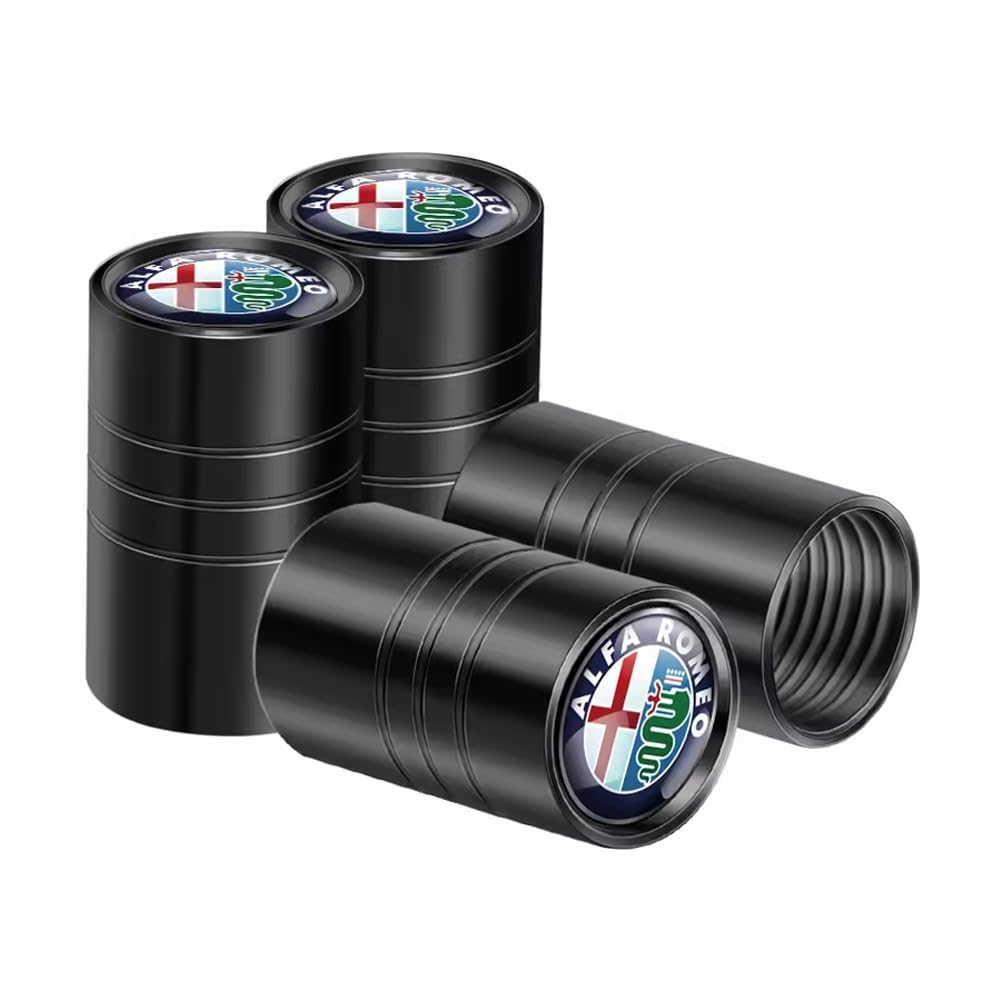 4 STK Reifenventilkappen für Alfa Romeo 159 147 156 164 166 Stelvio Giulietta MiTo Giulia, Alu Ventilabdeckung Korrosionsbeständig Auto Luftdichte Dichtung Staubschutz Kappen,B-Black 4 STK Reifenventilkappen für Alfa Romeo 159 147 156 164 166 Stelvio Giulietta MiTo Giulia, Alu Ventilabdeckung Korrosionsbeständig Auto Luftdichte Dichtung Staubschutz Kappen,B-Black von DGHJJ