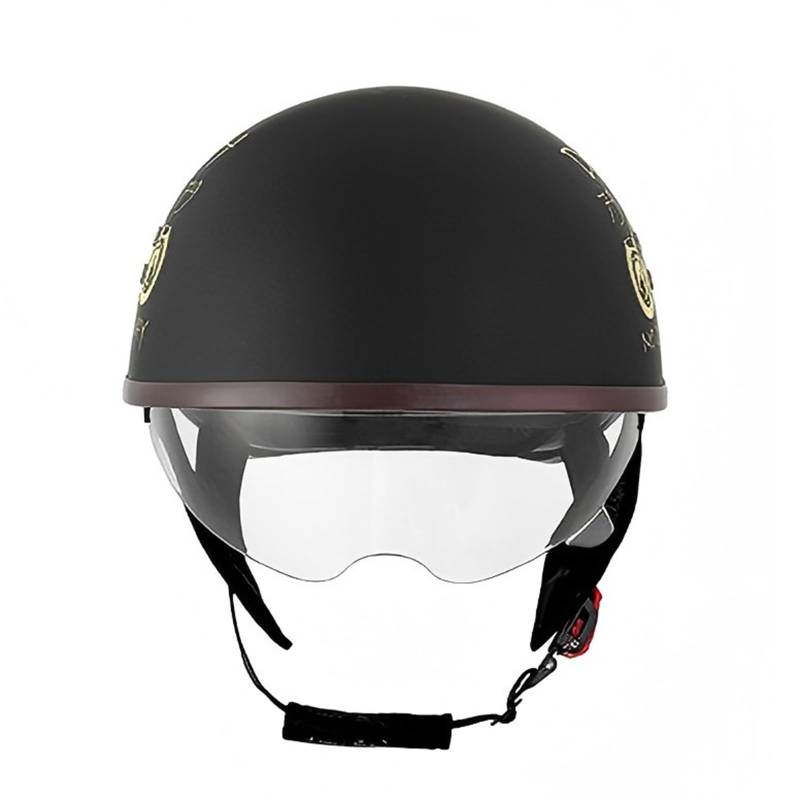 Motorrad-Halbhelm,Moped-Straßenhelm Für Erwachsene,Jethelme,Verstecktes Endoskop,Retro-Jethelm Für Erwachsene,Männer Und Frauen B,L von DGHKB