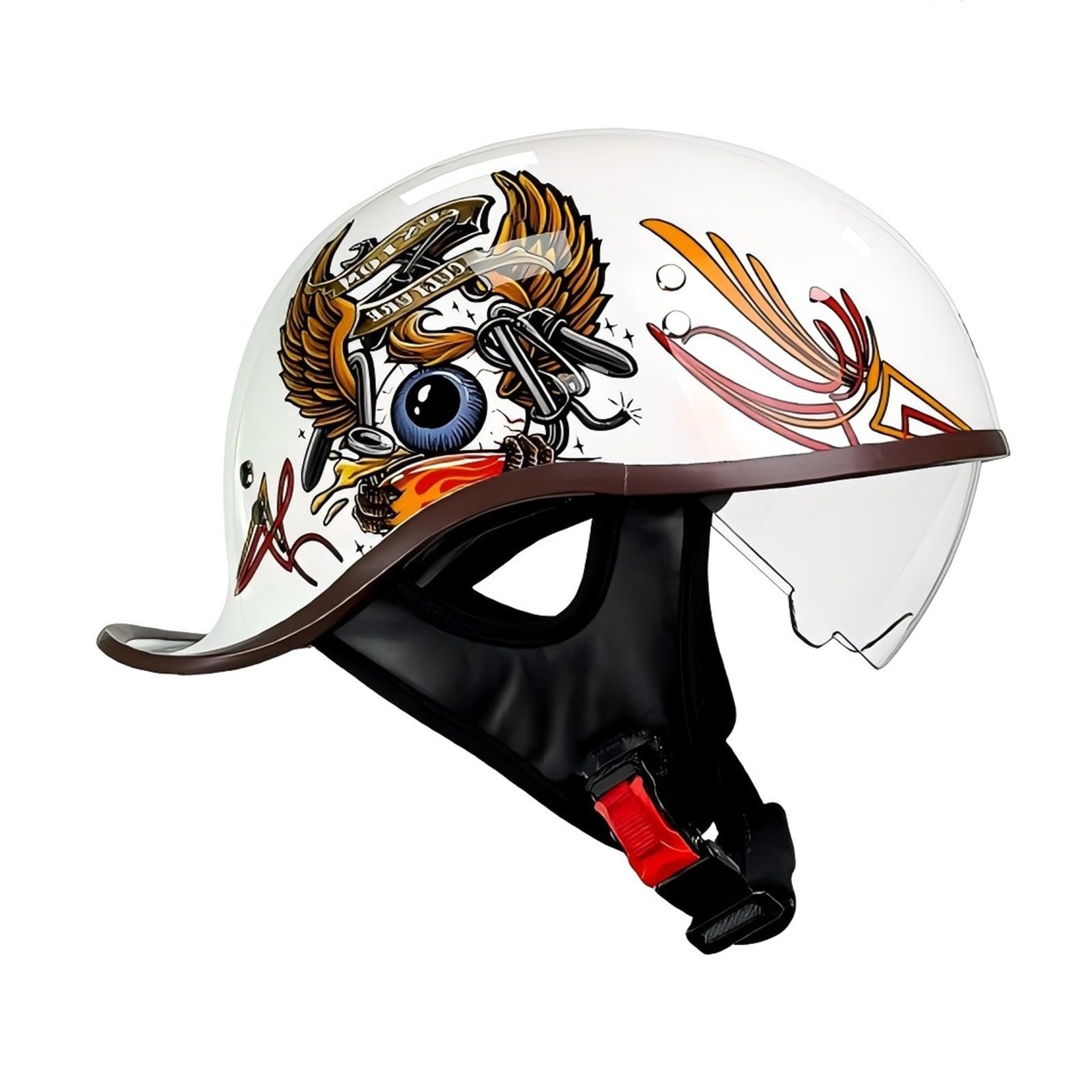 Motorradhelme,Halbhelme,Vintage-Motorradhelm,Elektro Fahrradhelm,Vier Jahreszeiten,Für Erwachsene Männer Frauen M,L,XL C,L Motorradhelme,Halbhelme,Vintage-Motorradhelm,Elektro Fahrradhelm,Vier Jahreszeiten,Für Erwachsene Männer Frauen M,L,XL C,L von DGHKB