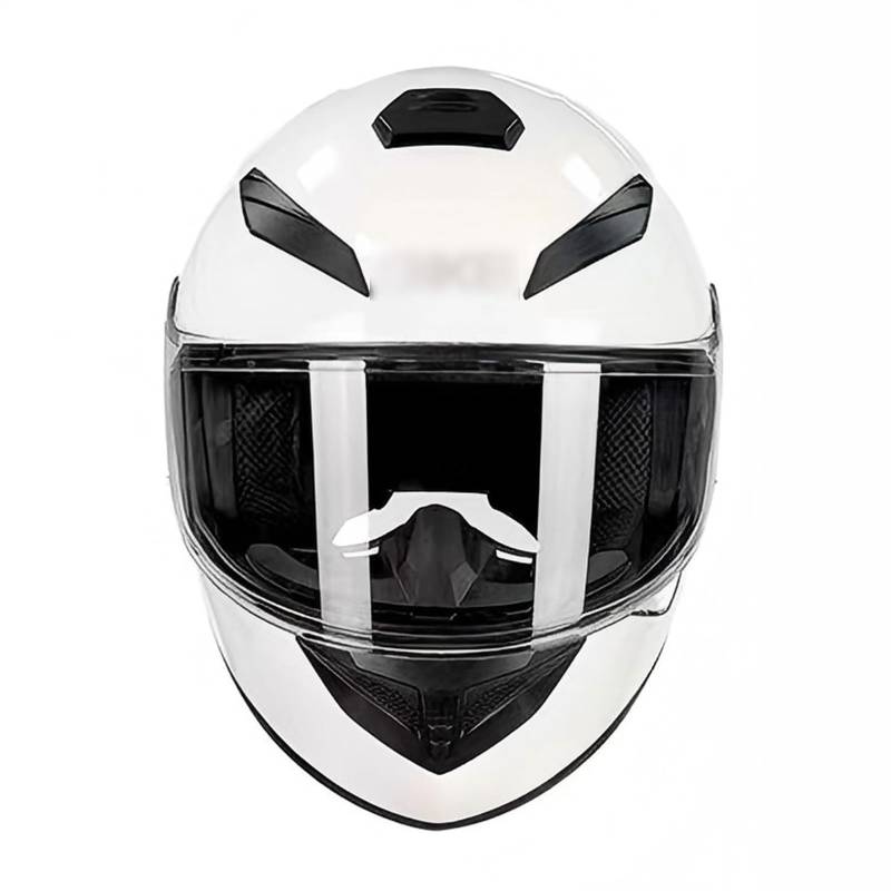 Motorradhelme Integralhelme Motorradhelme Mit Doppelvisier Mit Mehreren Belüftungslöchern Für Erwachsene Männer Und Frauen White,XXL von DGHKB