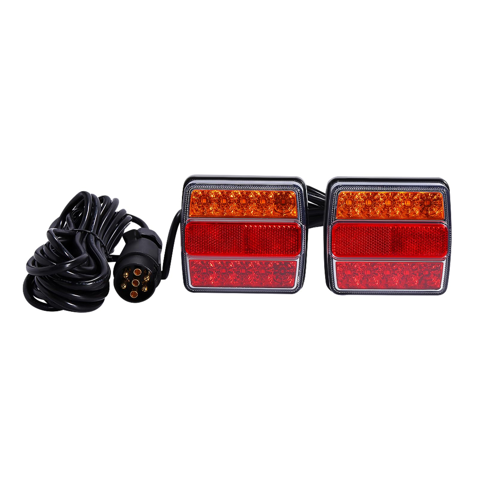 DGJMuu 12V Magnet Rücklicht Set Heckleuchte Rücklichter LED Anhänger Rückleuchten, komplett verkabelt mit 7-poligem Stecker Anhängerbeleuchtung Set DGJMuu 12V Magnet Rücklicht Set Heckleuchte Rücklichter LED Anhänger Rückleuchten, komplett verkabelt mit 7-poligem Stecker Anhängerbeleuchtung Set von DGJMuu