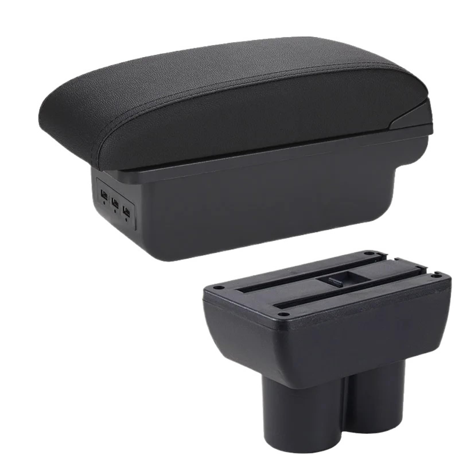Armlehne Box Armlehnenbox Passend Für Suzuki Jimny JB23 JB43 Autoarmlehne 1999-2017 Nachrüstteile Armaufbewahrungsbox Autozubehör MittelArmlehnen(B2 Black line 3USB) von DGOINGPI