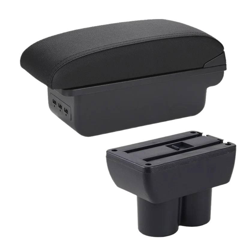 Armlehne Box Armlehnenbox Passend Für Suzuki Jimny JB23 JB43 Autoarmlehne 1999-2017 Nachrüstteile Armaufbewahrungsbox Autozubehör MittelArmlehnen(B2 Black line 3USB) von DGOINGPI