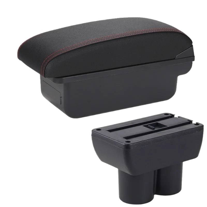 Armlehne Box Armlehnenbox Passend Für Suzuki Jimny JB23 JB43 Autoarmlehne 1999-2017 Nachrüstteile Armaufbewahrungsbox Autozubehör MittelArmlehnen(C1 Black red NO USB) von DGOINGPI