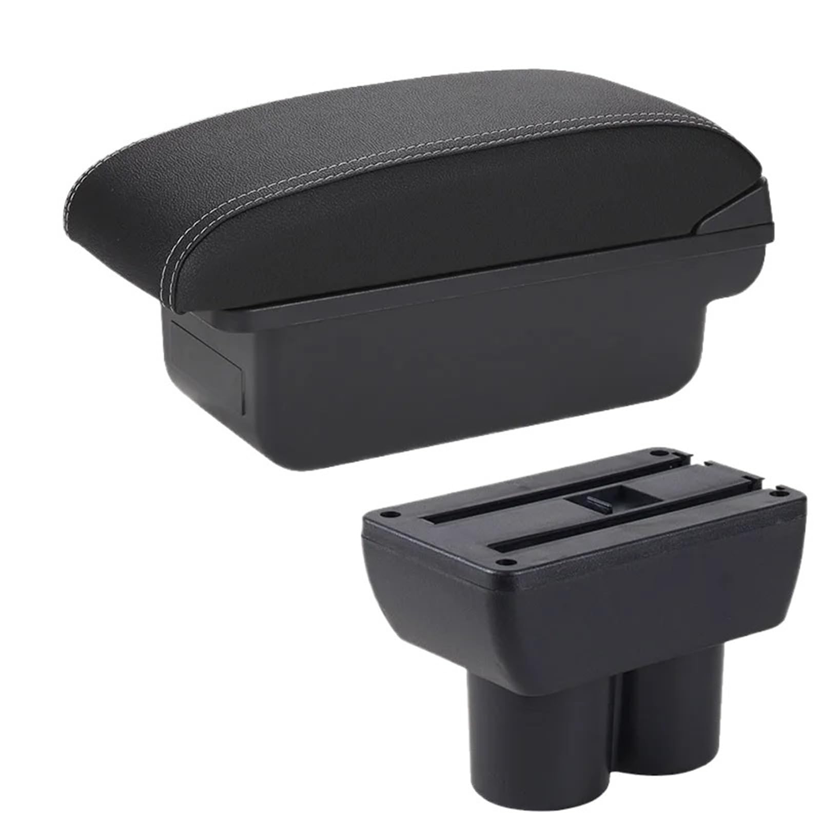 Armlehne Box Armlehnenbox Passend Für Suzuki Jimny JB23 JB43 Autoarmlehne 1999-2017 Nachrüstteile Armaufbewahrungsbox Autozubehör MittelArmlehnen(C3 Black white NOUSB) von DGOINGPI