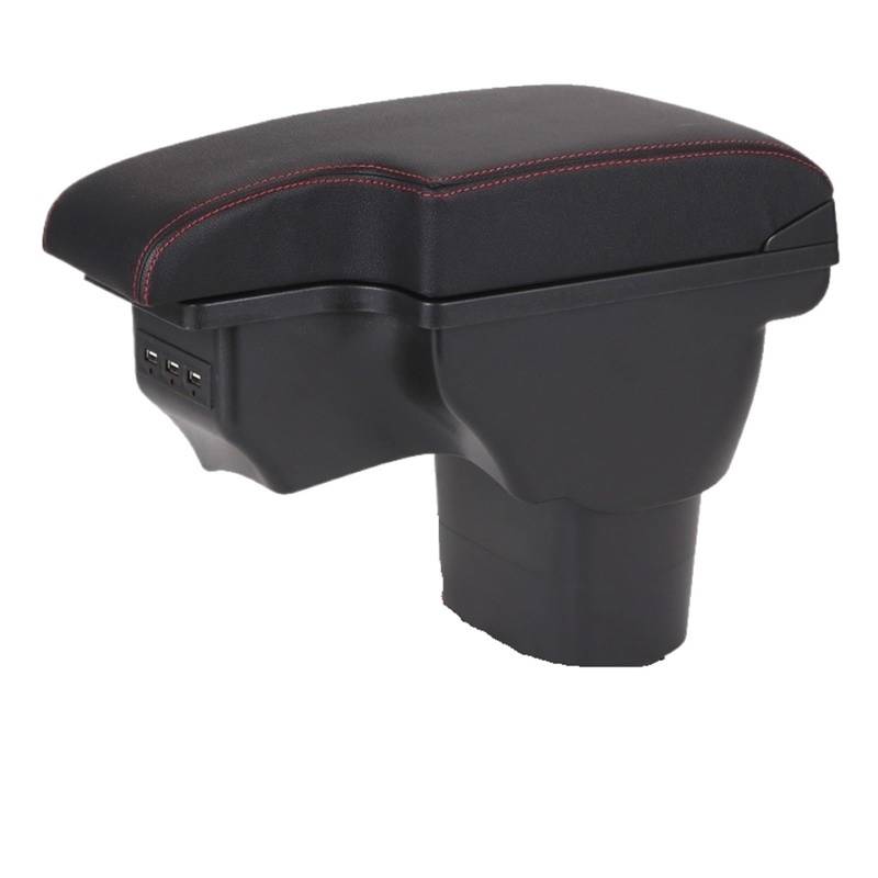 Armlehne Box Armlehnenbox Passend für Infiniti ESQ Autoarmlehne 2010-2019 Zubehör Innenaufbewahrungsbox Nachrüstteile USB MittelArmlehnen(A1 Black red leather) von DGOINGPI