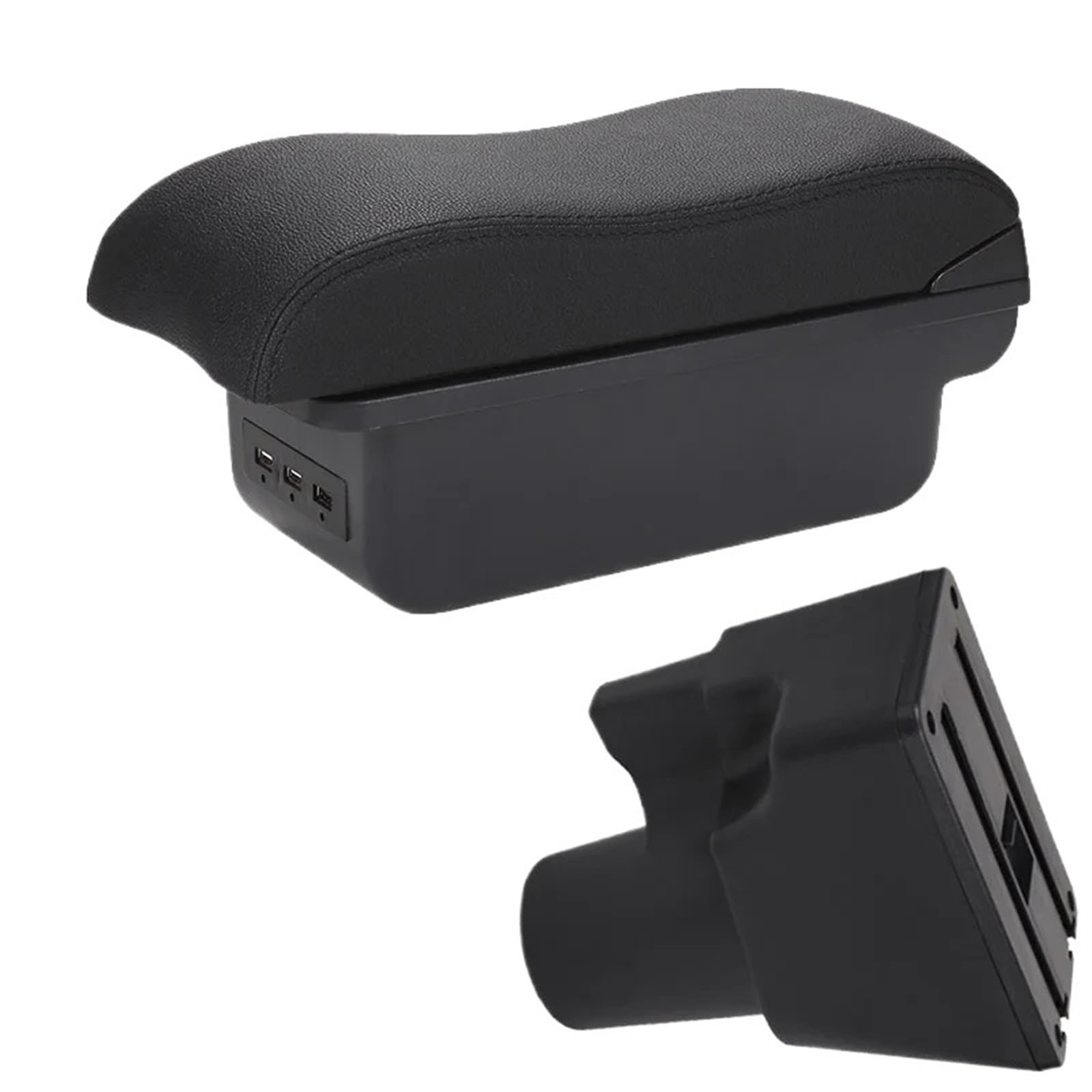 Armlehne Box Armlehnenbox Passend für Kia Picanto 3 X-Line Autoarmlehne Gebogene Oberfläche Leder Einfache Installation Aufbewahrungsbox Innenraum MittelArmlehnen(B2 Black line 3USB) von DGOINGPI