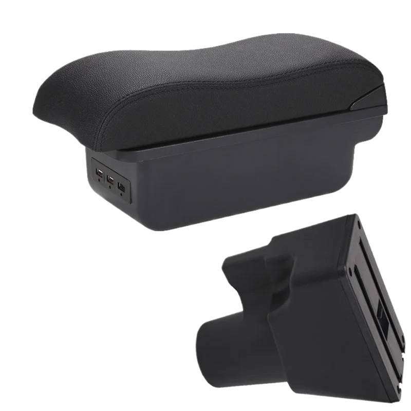 Armlehne Box Armlehnenbox Passend für Kia Picanto 3 X-Line Autoarmlehne Gebogene Oberfläche Leder Einfache Installation Aufbewahrungsbox Innenraum MittelArmlehnen(B2 Black line 3USB) von DGOINGPI