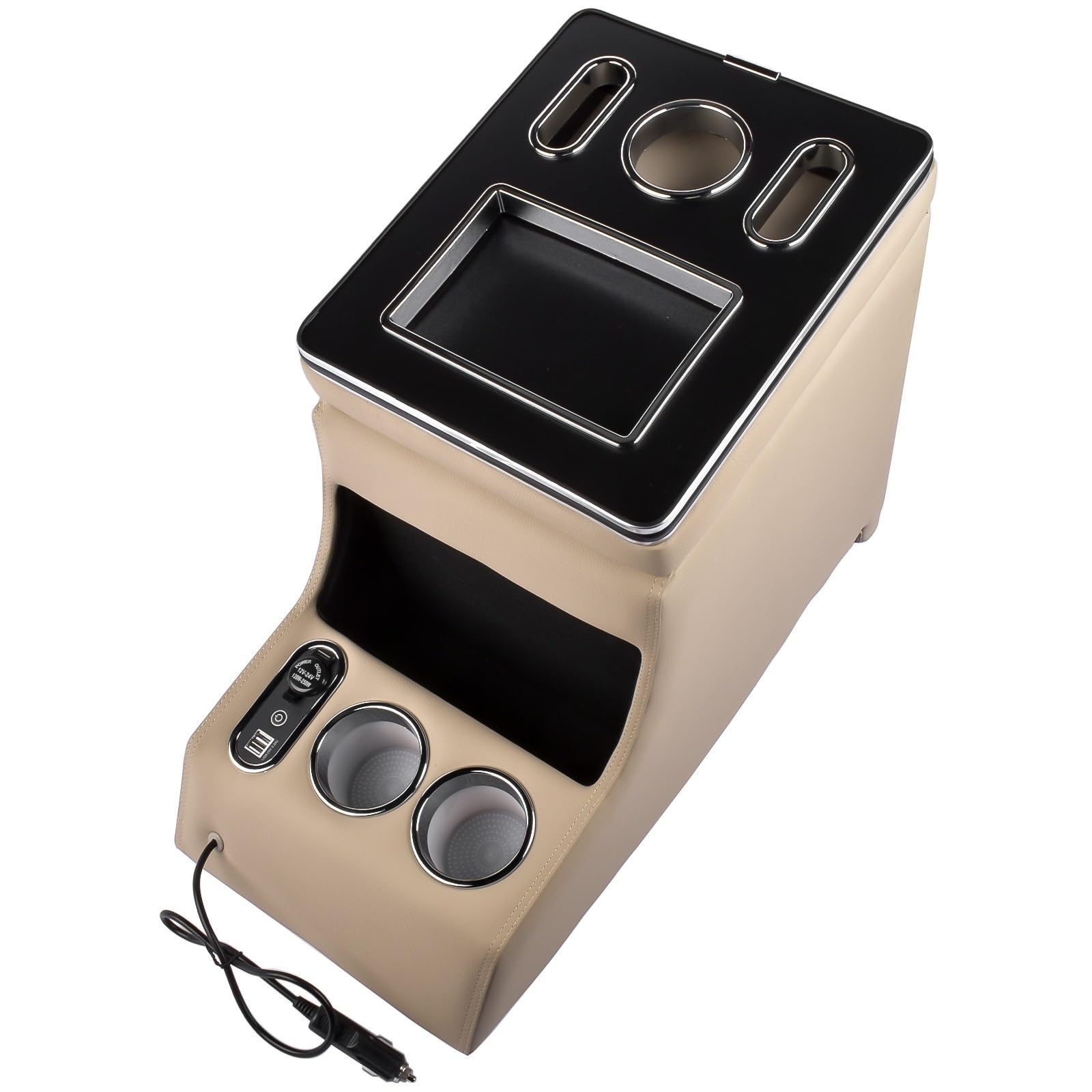 Armlehne Box Armlehnenbox passend für Benz Vito W447 2016 2017 2018 2019 2020 2021, Schwarz/Beige MittelArmlehnen(Beige) von DGOINGPI