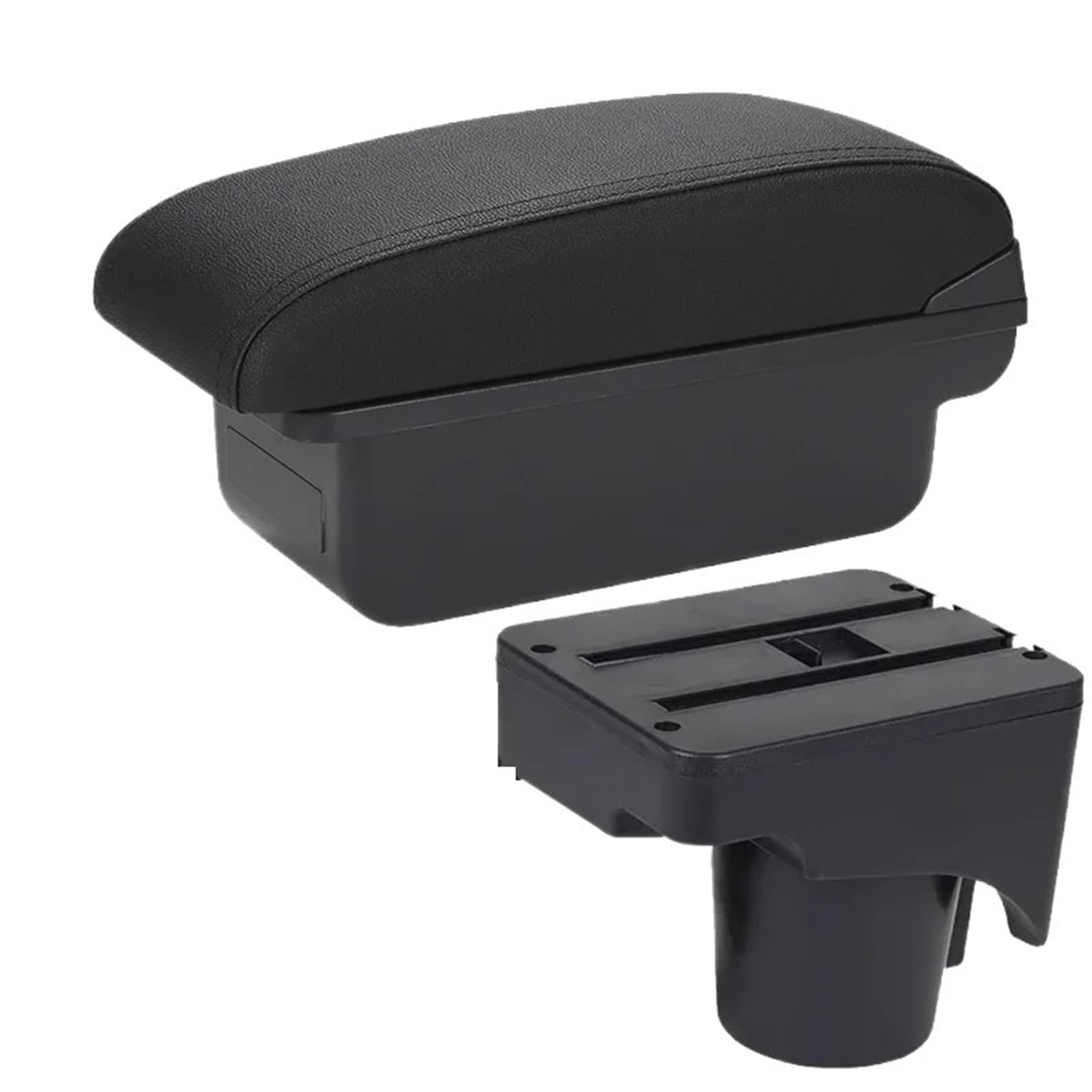 Armlehne Box Armlehnenbox passend für VW Golf 6 Golf 5 Mk6 MK5 Jetta 5 Autoarmlehne passend für VW Sagitar Aufbewahrungsbox Innenraum MittelArmlehnen(C2 Black line NO USB) von DGOINGPI