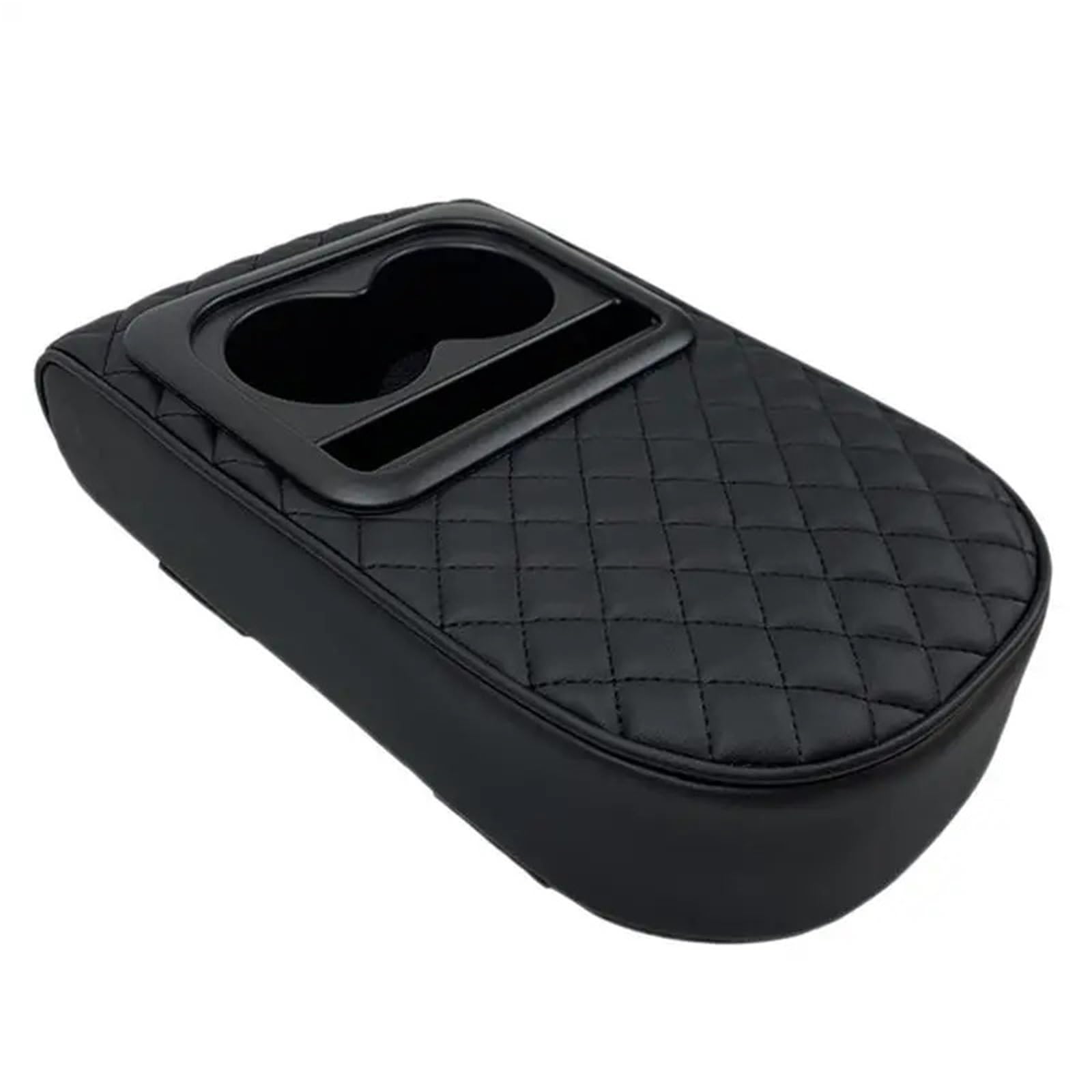 Armlehne Box Armlehnenkissen Für Die Mittelkonsole Des Autos Mit 2 Getränkehaltern, Leder-Armlehnenpolster, Höhenpolster, Automatische Armlehnenabdeckung, Höhenpolster MittelArmlehnen(Grid B) von DGOINGPI