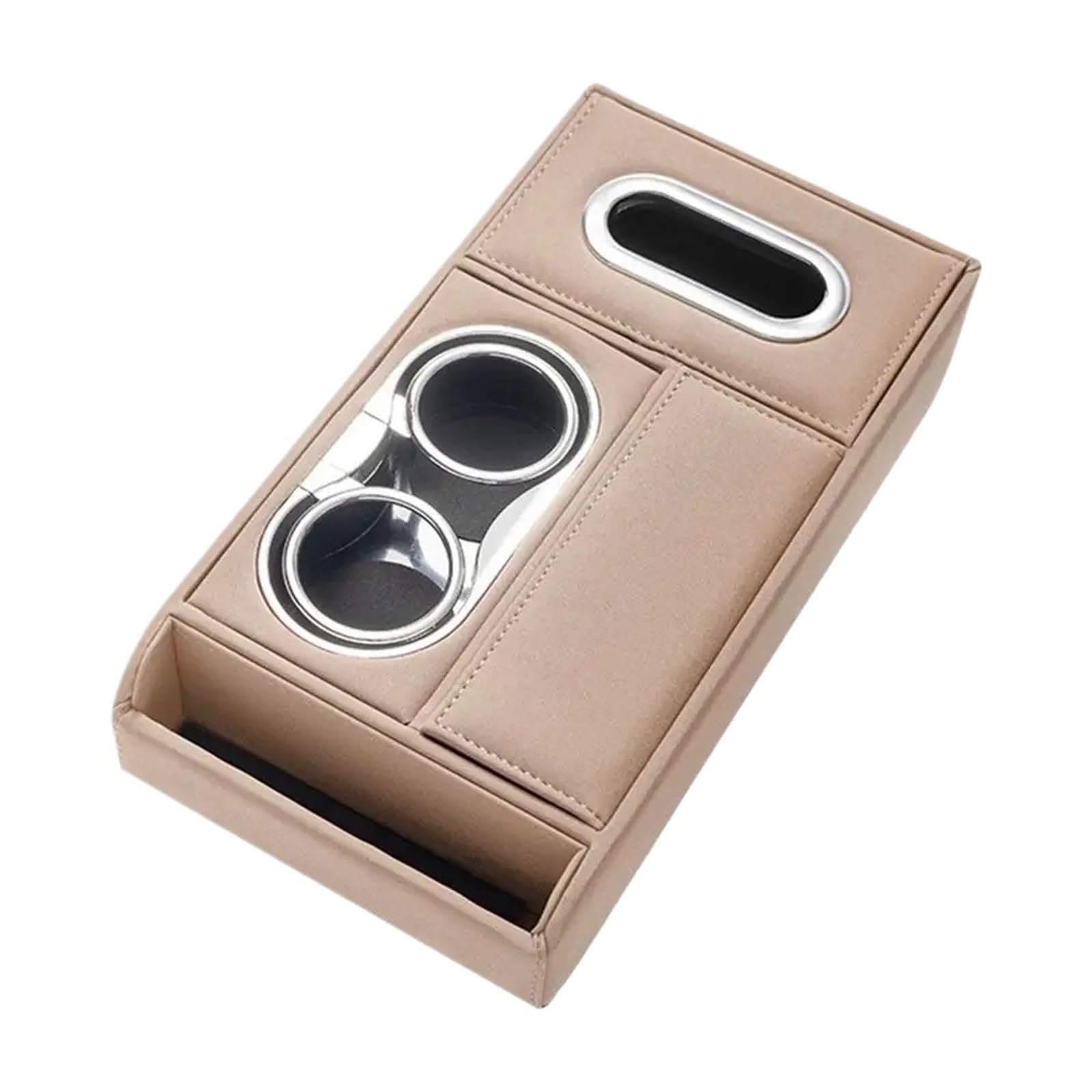 Armlehne Box Auto Armlehne Kissen Mit 2 Tasse Halter Tissue Box Lagerung Pads Abdeckung Erhöhen Center Konsole Pad Rest MittelArmlehnen(Beige) von DGOINGPI