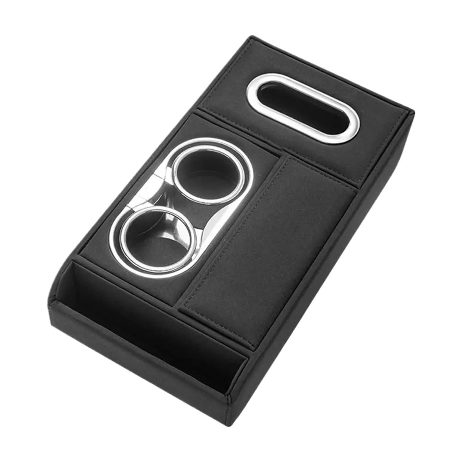 Armlehne Box Auto Armlehne Kissen Mit 2 Tasse Halter Tissue Box Lagerung Pads Abdeckung Erhöhen Center Konsole Pad Rest MittelArmlehnen(Black) von DGOINGPI