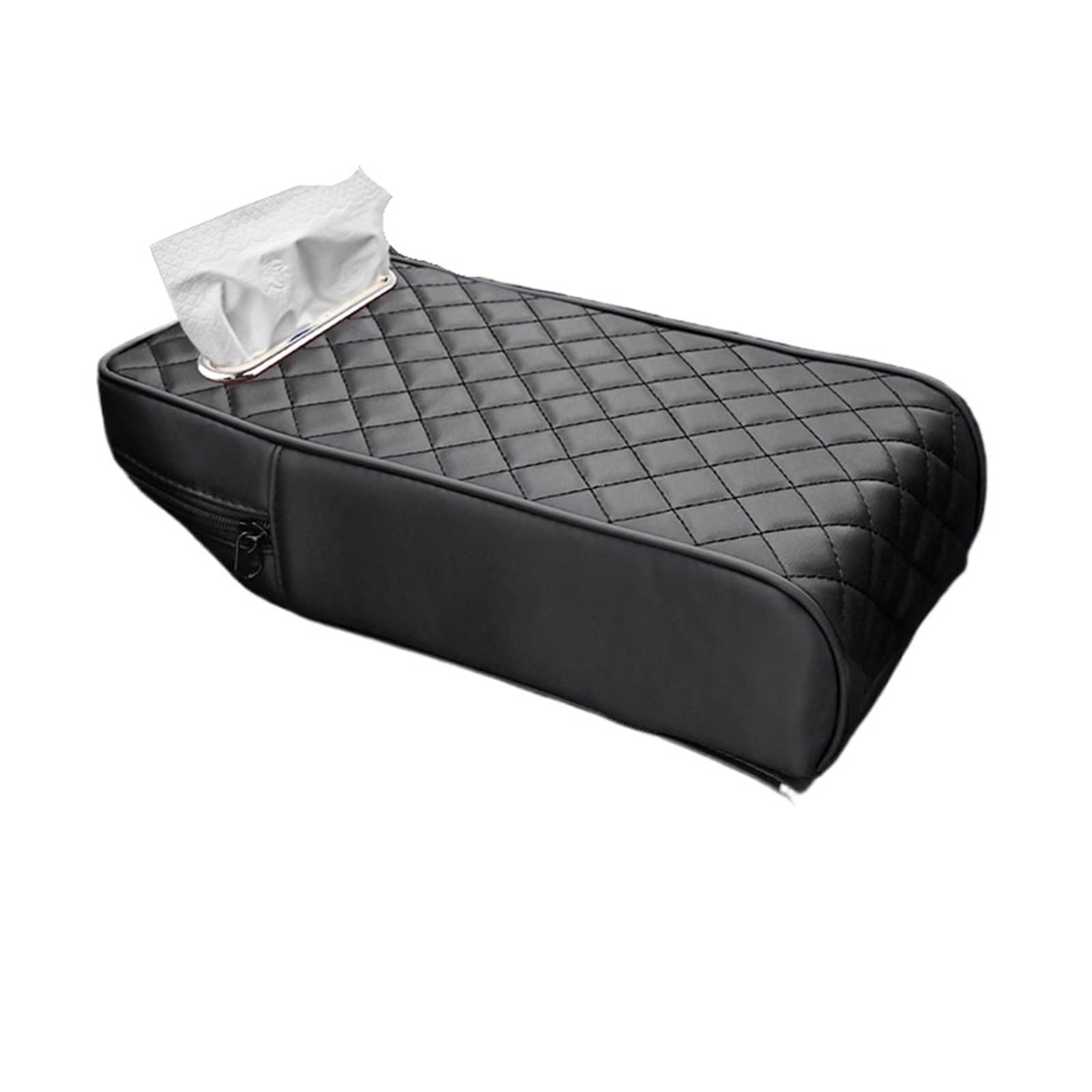 Armlehne Box Auto-Armlehnenbezug mit Gewebeaufbewahrung, Memory Foam-Höhenpolster, universelle Auto-Armlehnen-Schutzkissenunterstützung MittelArmlehnen(Box Pad Black) von DGOINGPI