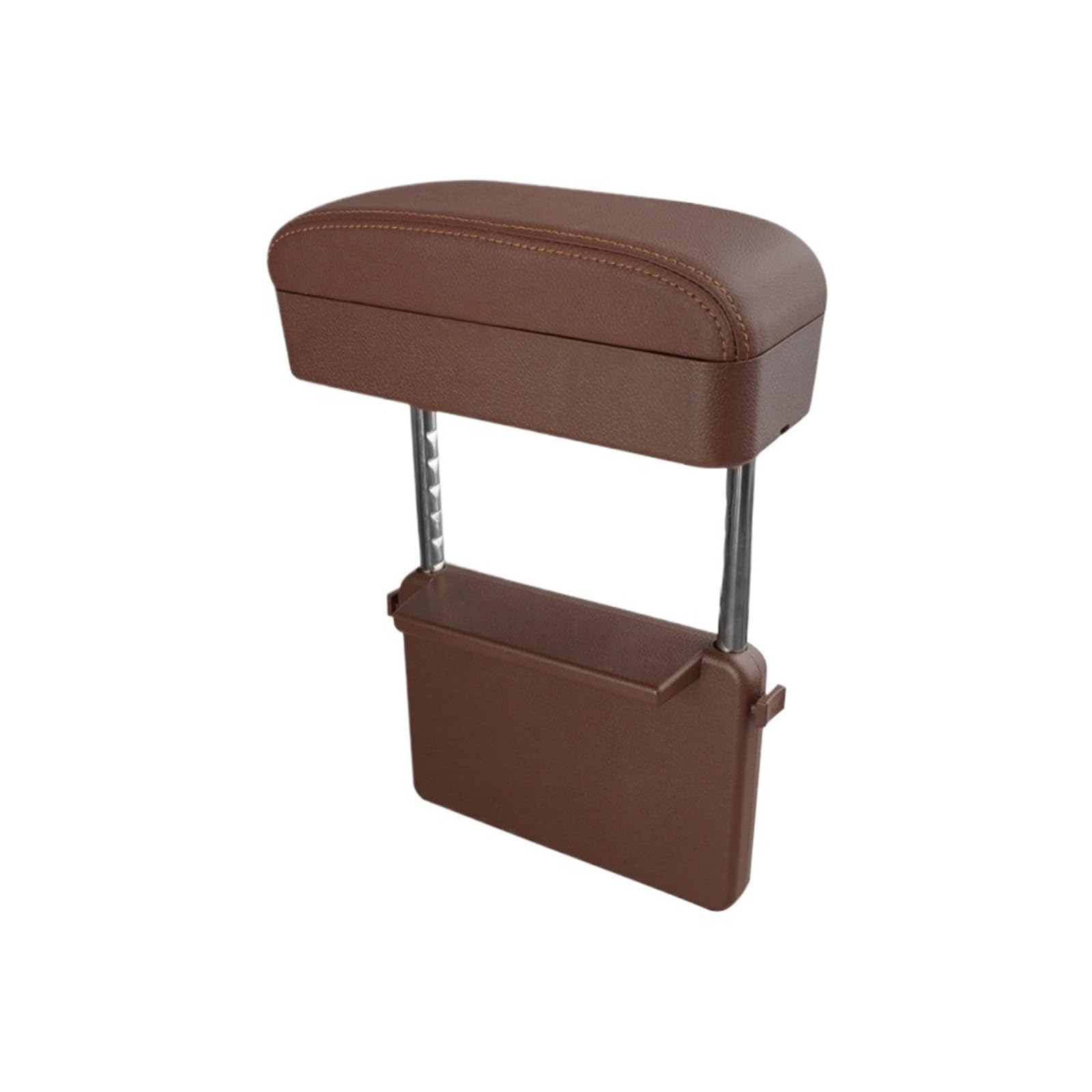 Armlehne Box Auto-Armlehnenbox, Sitznaht-Aufbewahrungsbox, PU-Leder-Ellenbogenstützpolster, Höhenverstellbar, Auto-Universal-Armlehnenbox-Organizer MittelArmlehnen(BROWN) von DGOINGPI