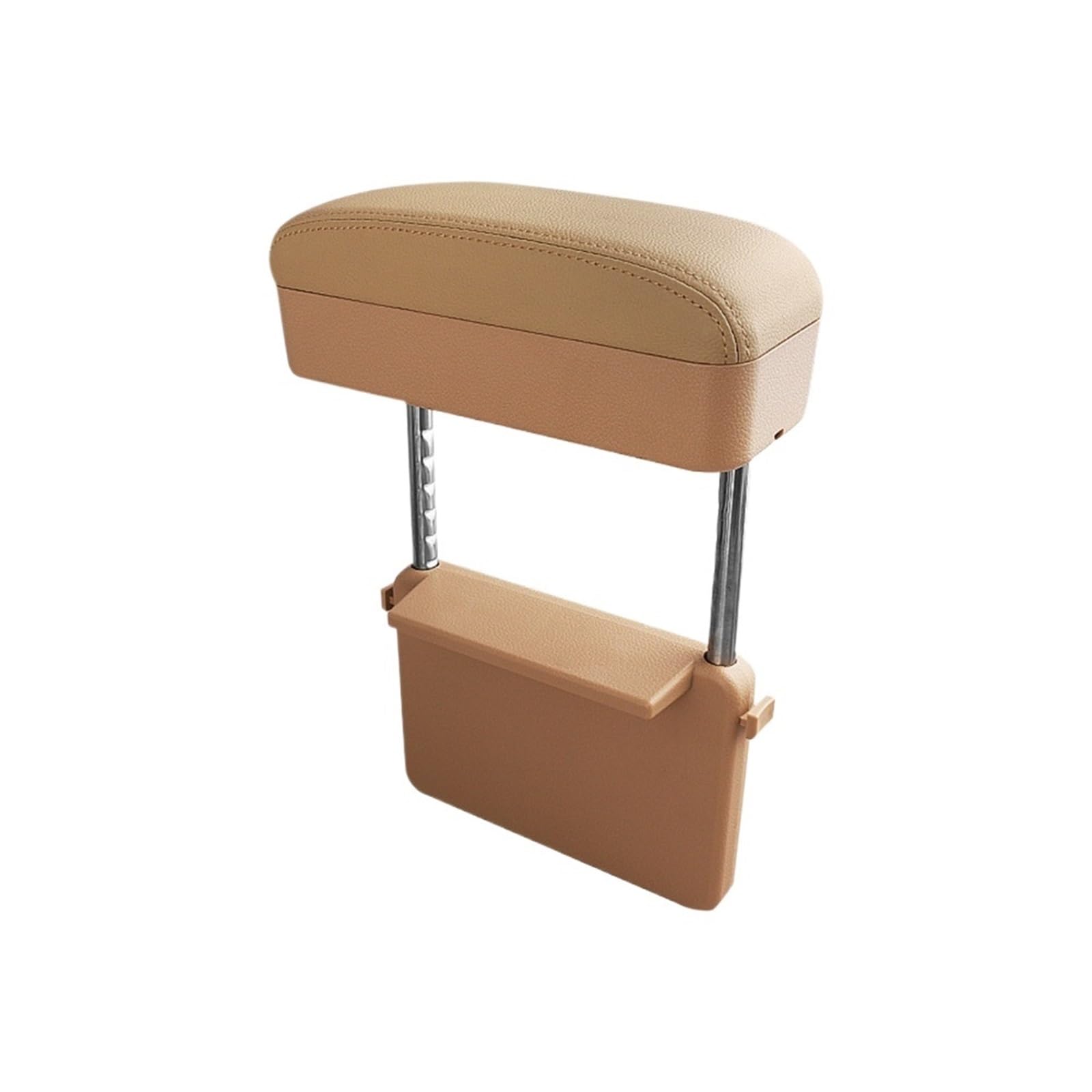Armlehne Box Auto-Armlehnenbox, Sitznaht-Aufbewahrungsbox, PU-Leder-Ellenbogenstützpolster, Höhenverstellbar, Auto-Universal-Armlehnenbox-Organizer MittelArmlehnen(Beige) von DGOINGPI